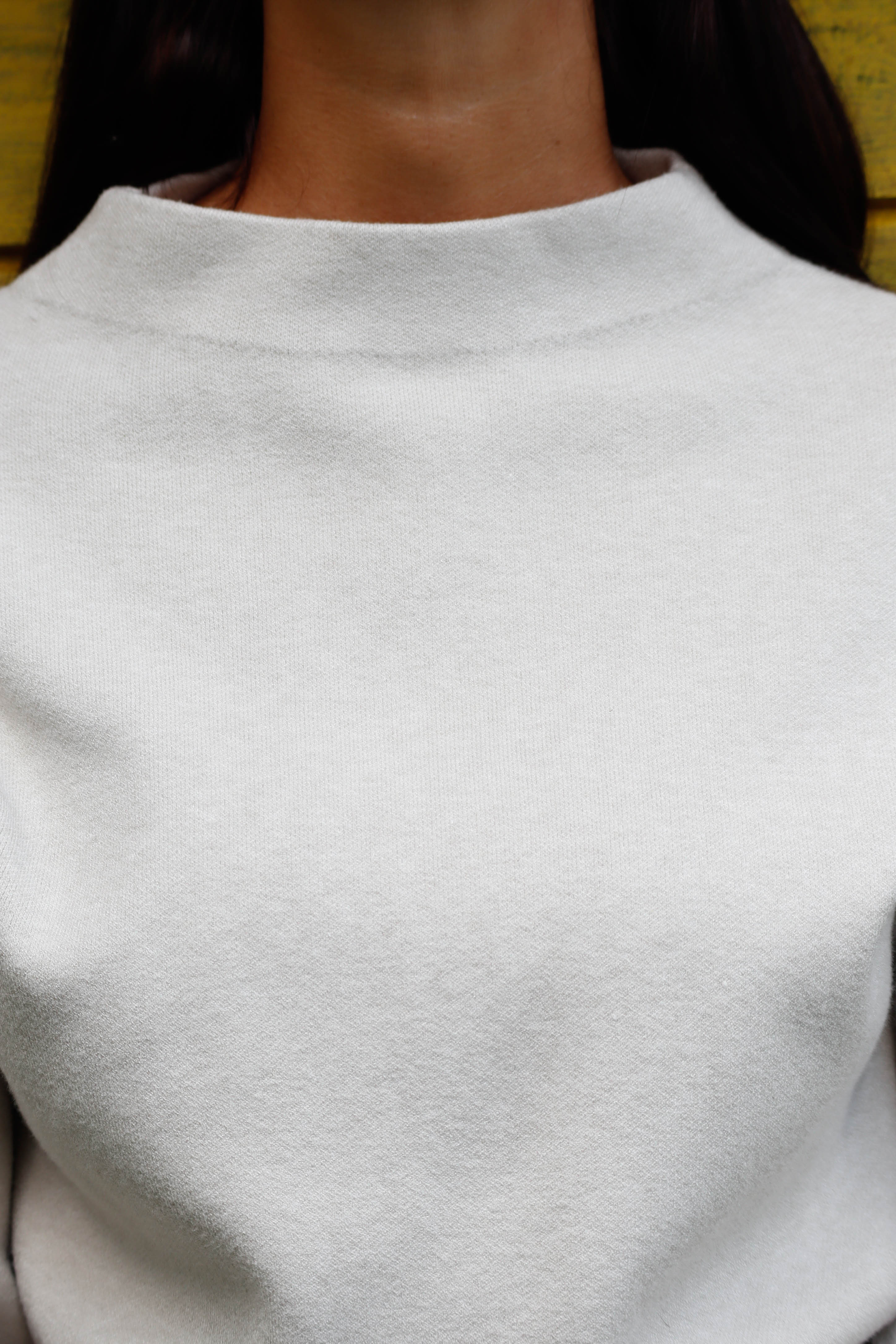 Maglione Bruma soffice panna, viscosa , mezzo collo alto