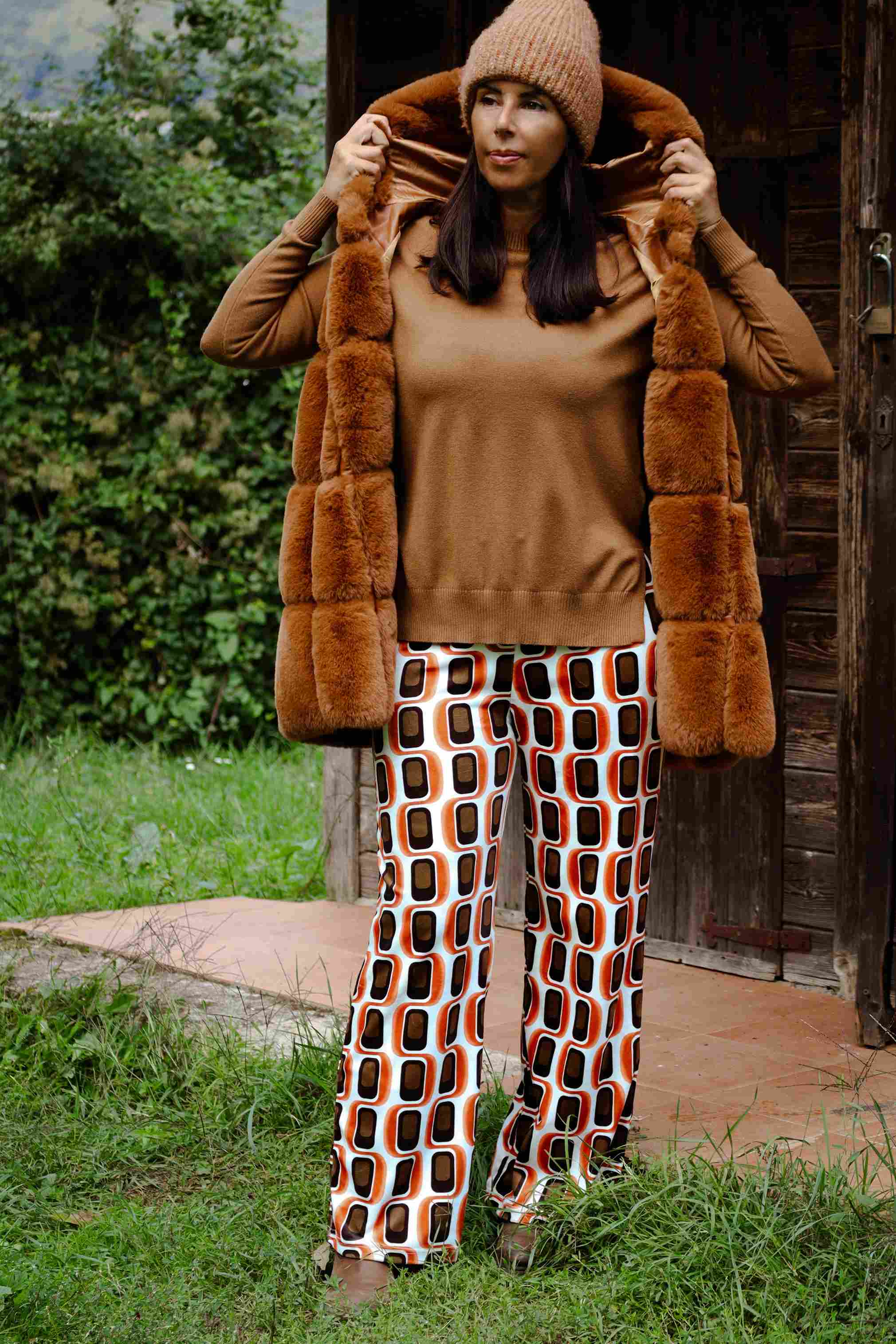 Pantalone Velvet Geometrie Terra (velluto jersey)