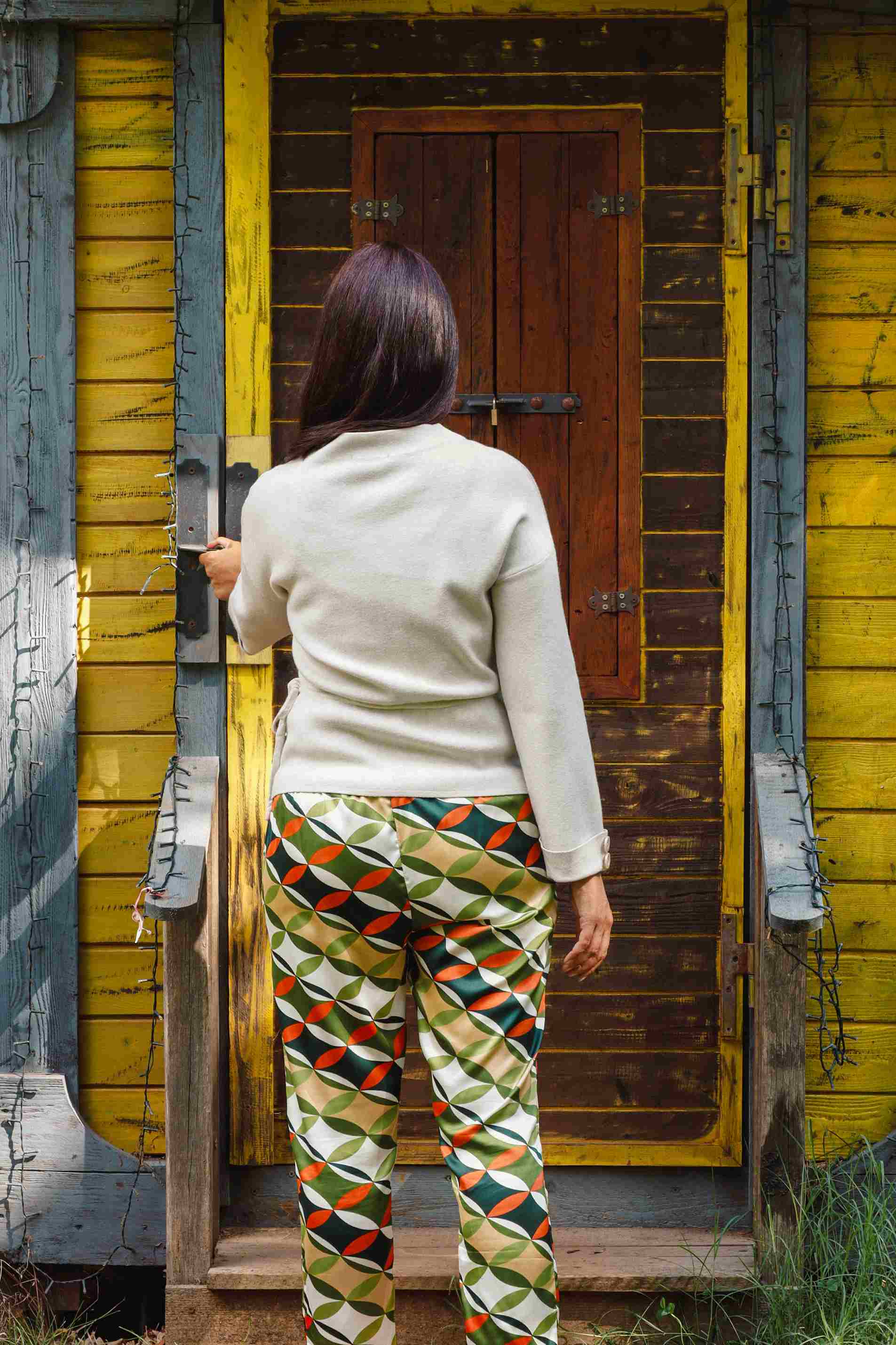 Pantalone Geometrie d' autunno (seta)