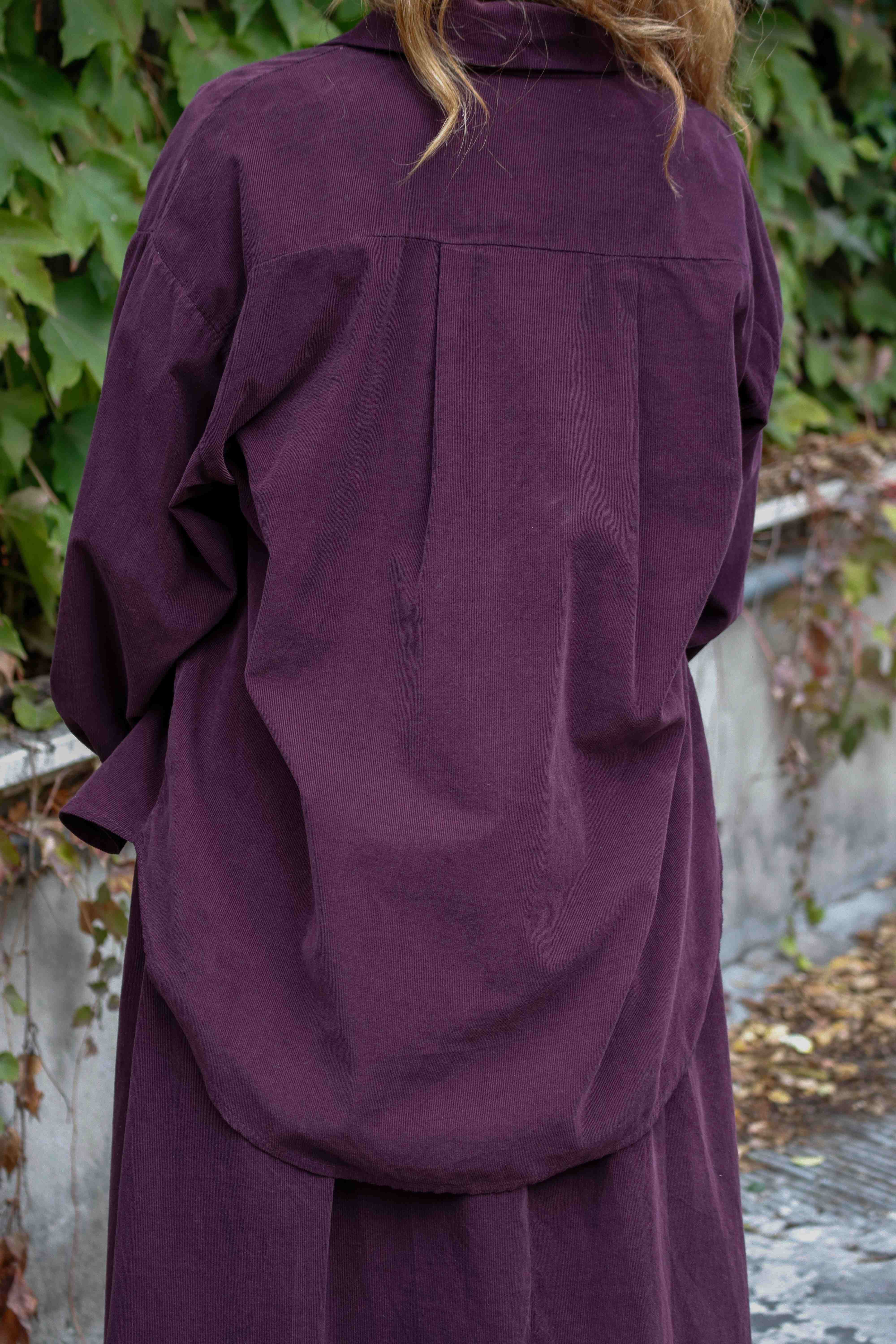 Camicia Soffio melanzana (velluto a costine)