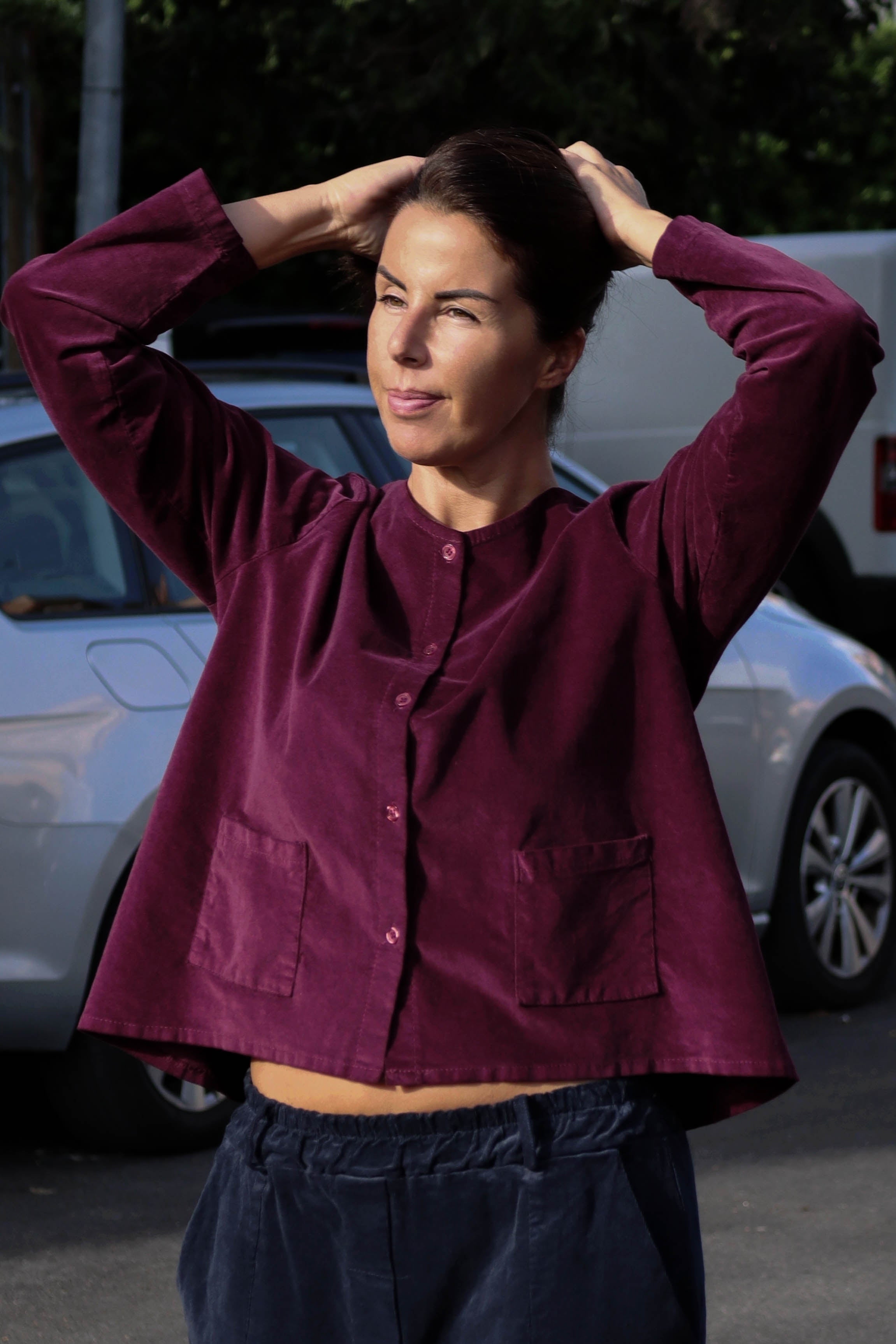 Blusa Velvet Bordeaux (velluto liscio)