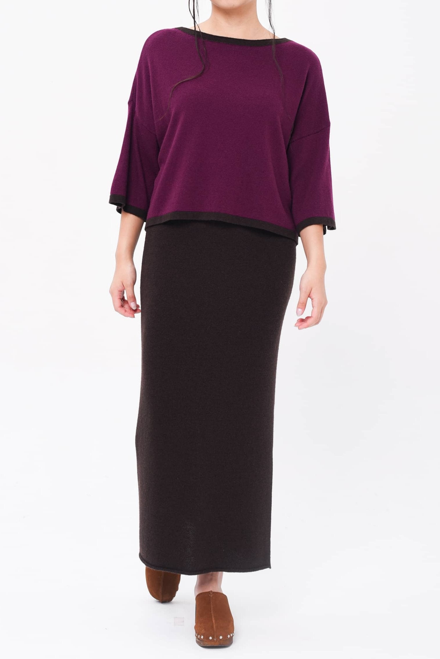 Maglione Eclisse melanzana (lana e cashmere)