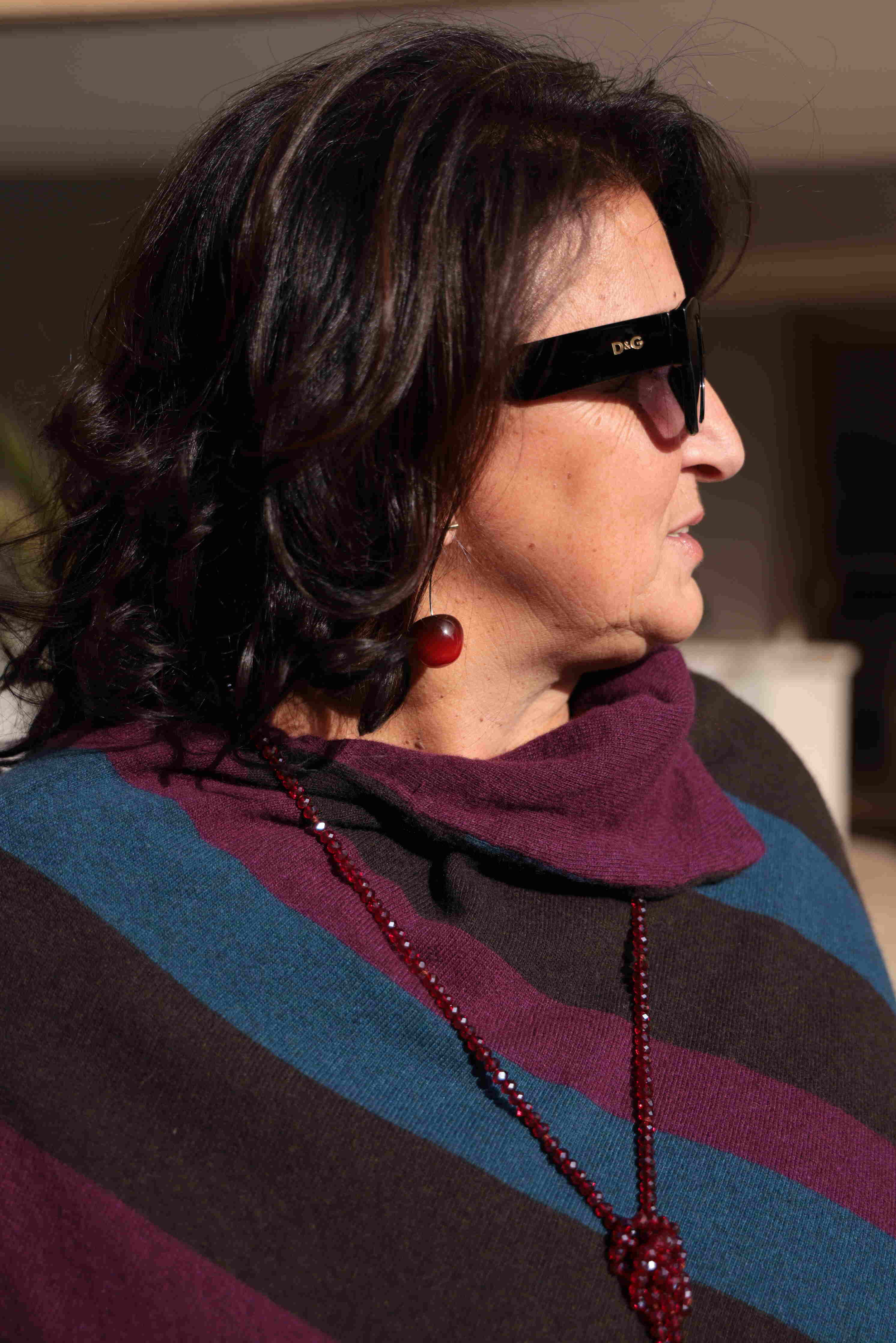 Poncho Douceur Double Bordeaux (lana e cashmere)