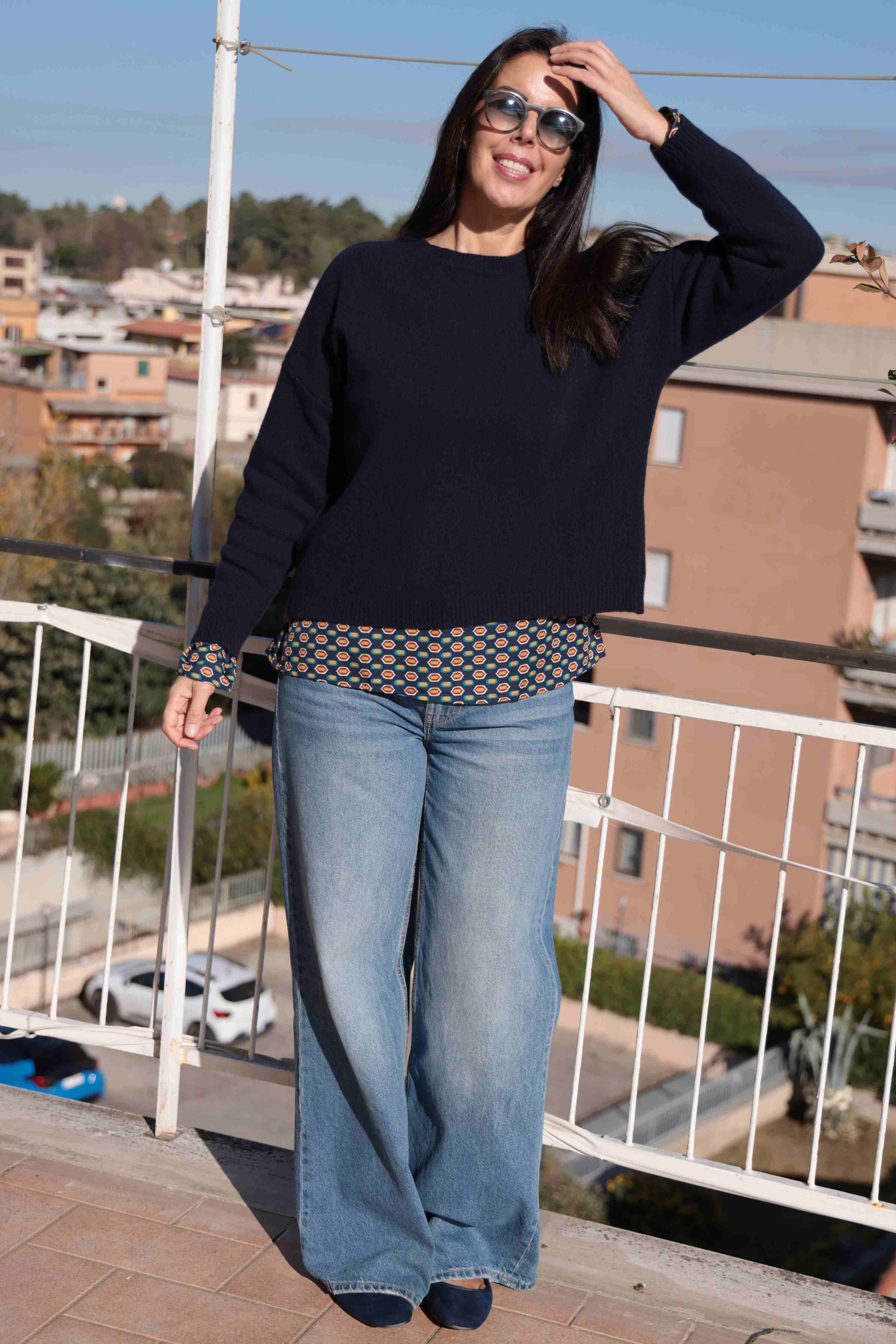 Suéter azul Pure Merinos (lana merino pura)