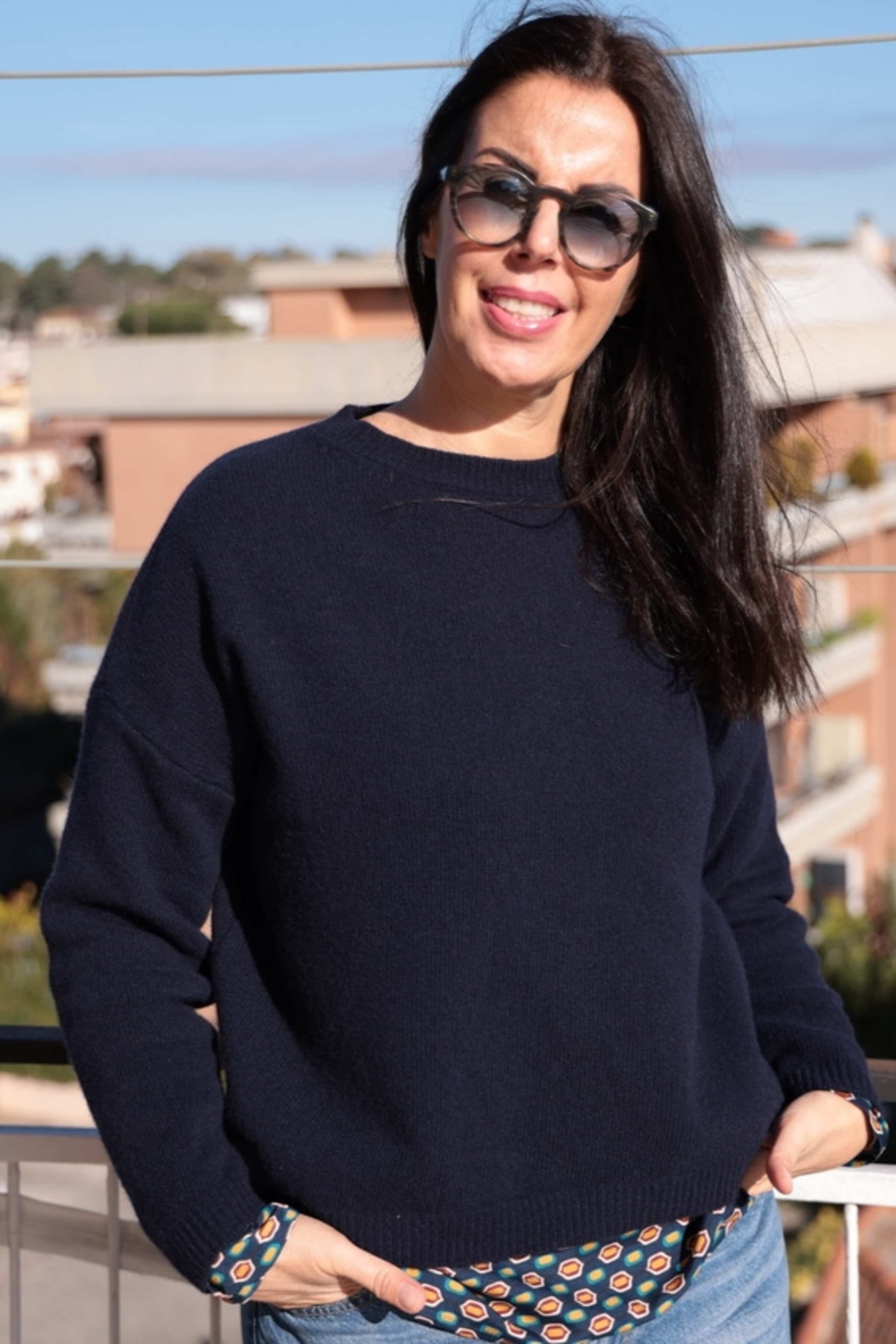 Suéter azul Pure Merinos (lana merino pura)