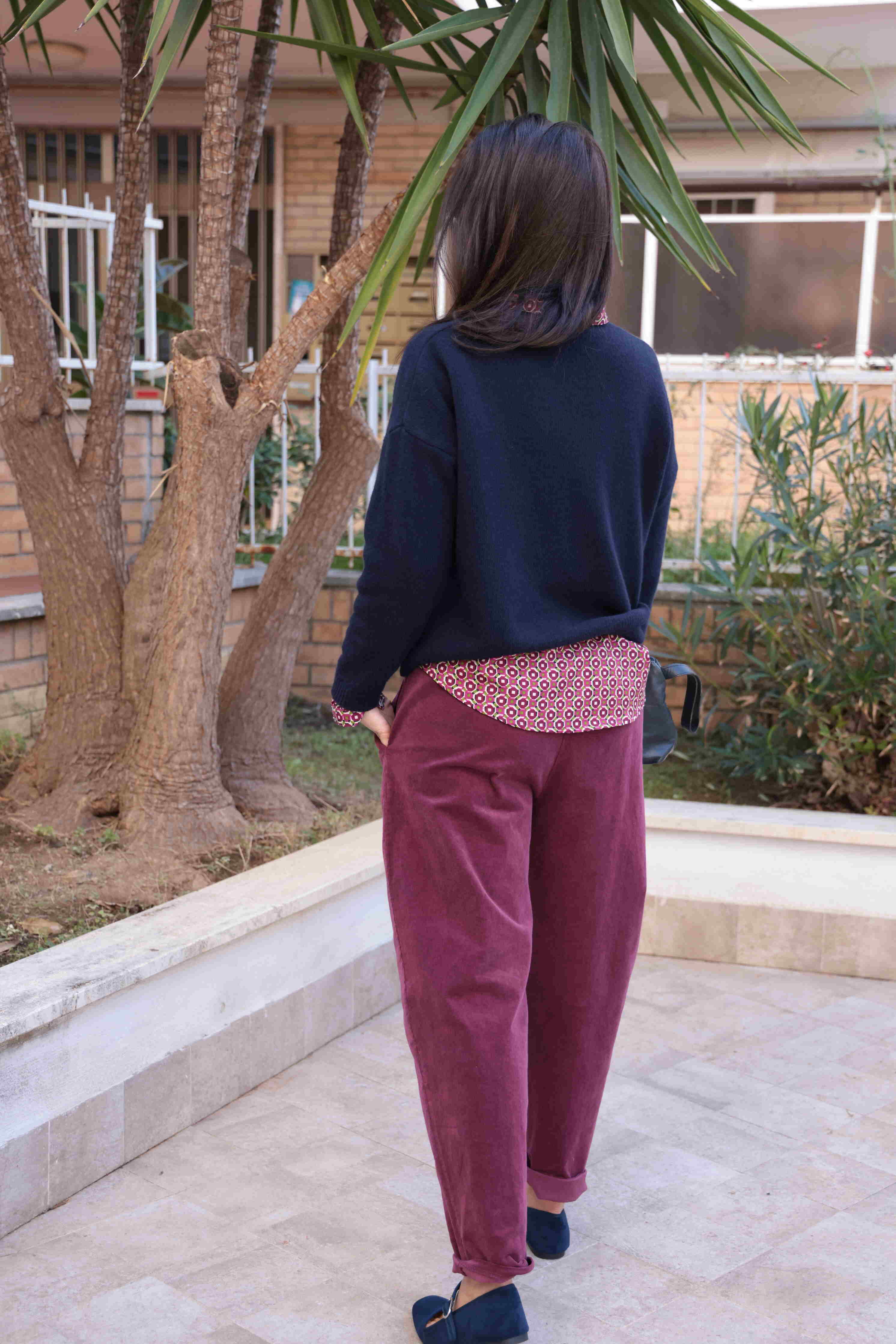Pantalone Comfly Bordeaux (velluto a costine)