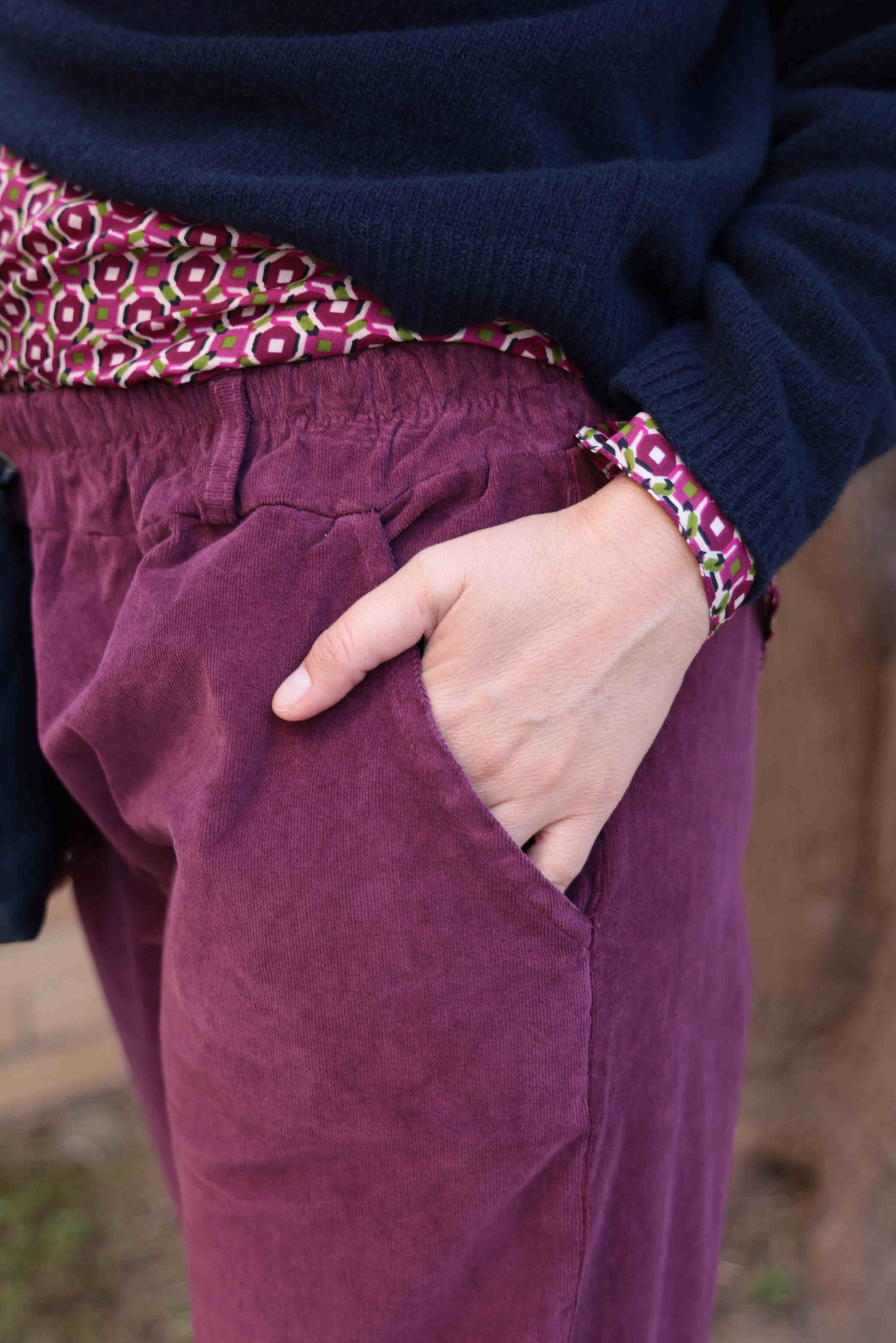 Pantalone Comfly Bordeaux (velluto a costine)