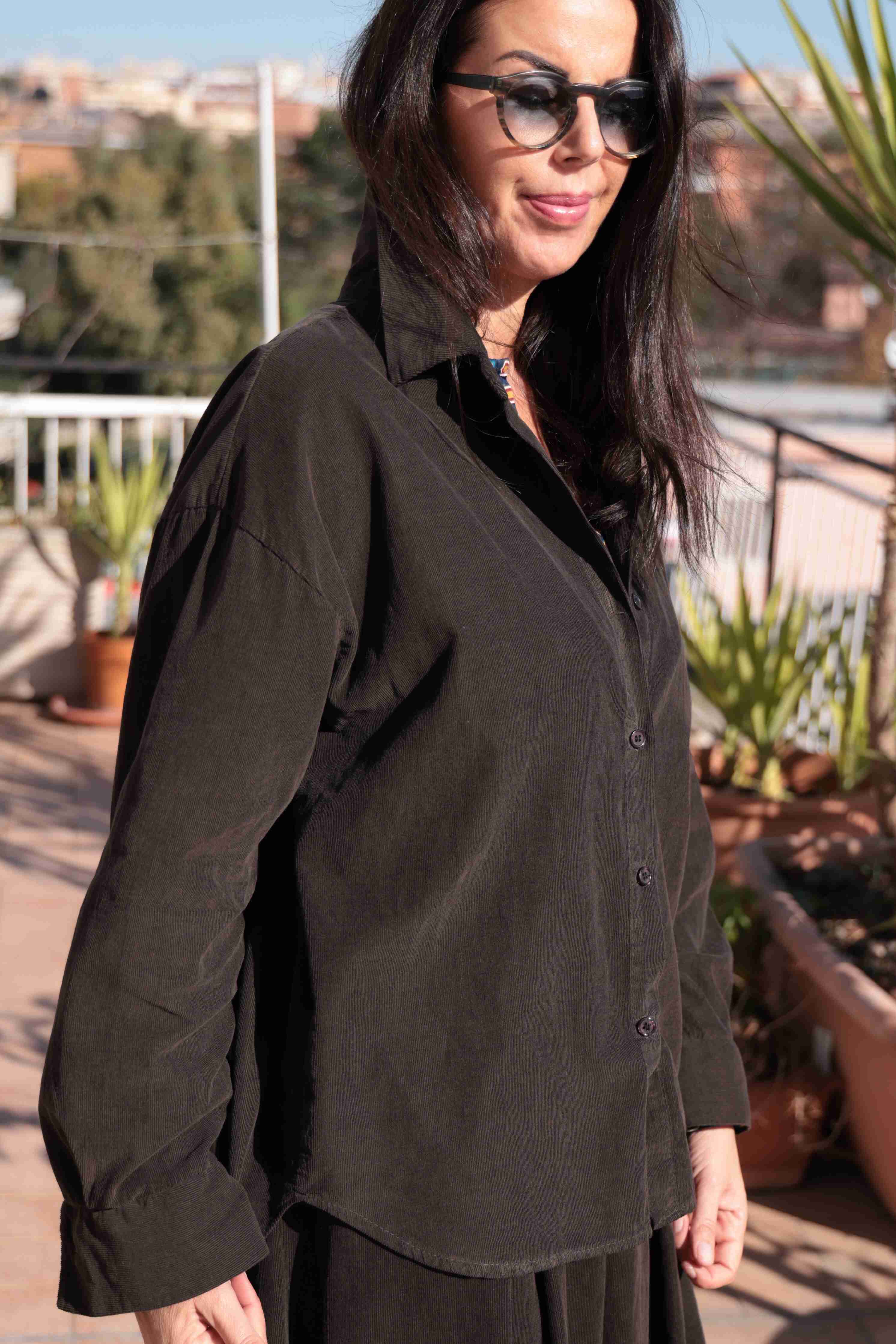 Camisa Soffio marrón (pana)