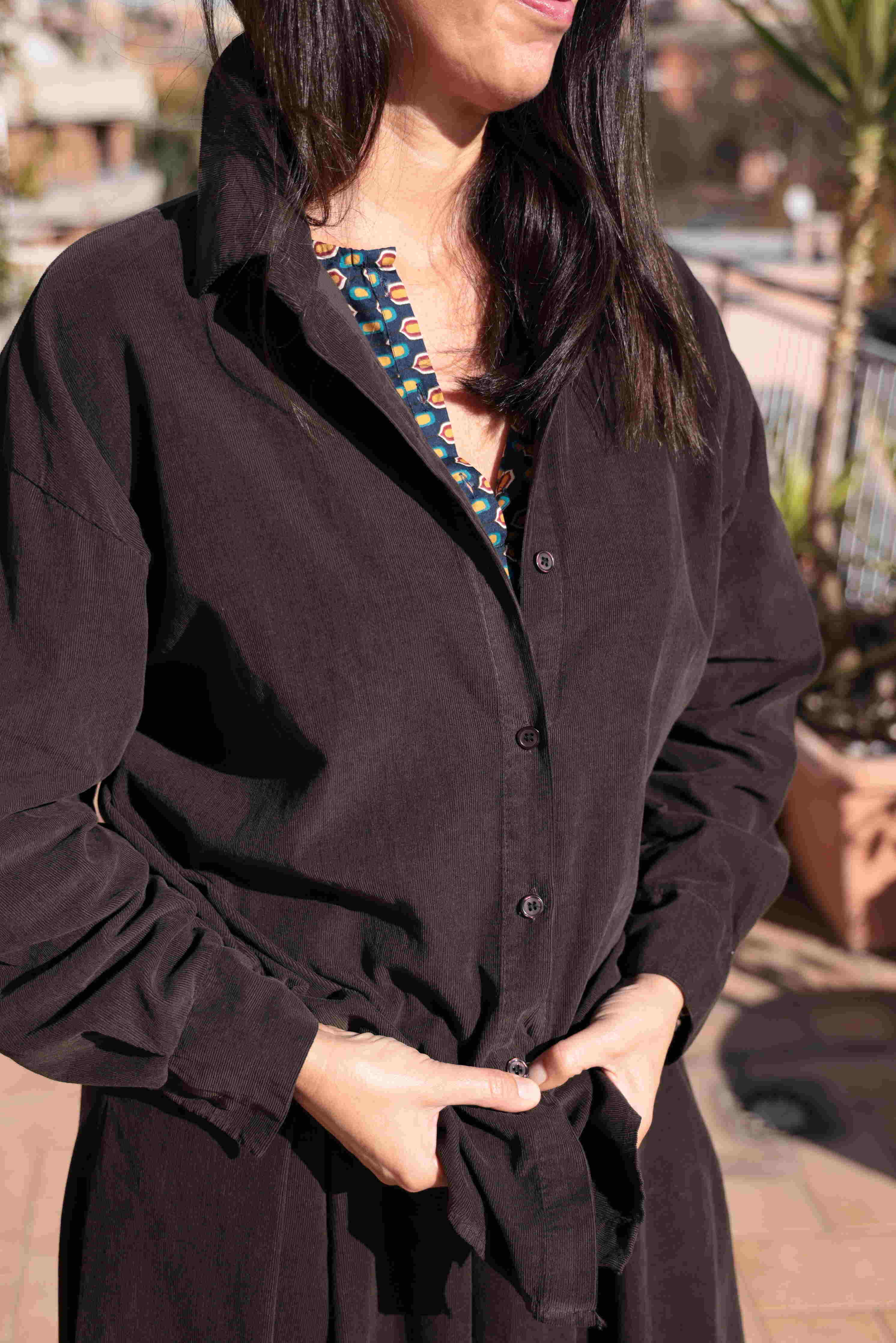 Camisa Soffio marrón (pana)