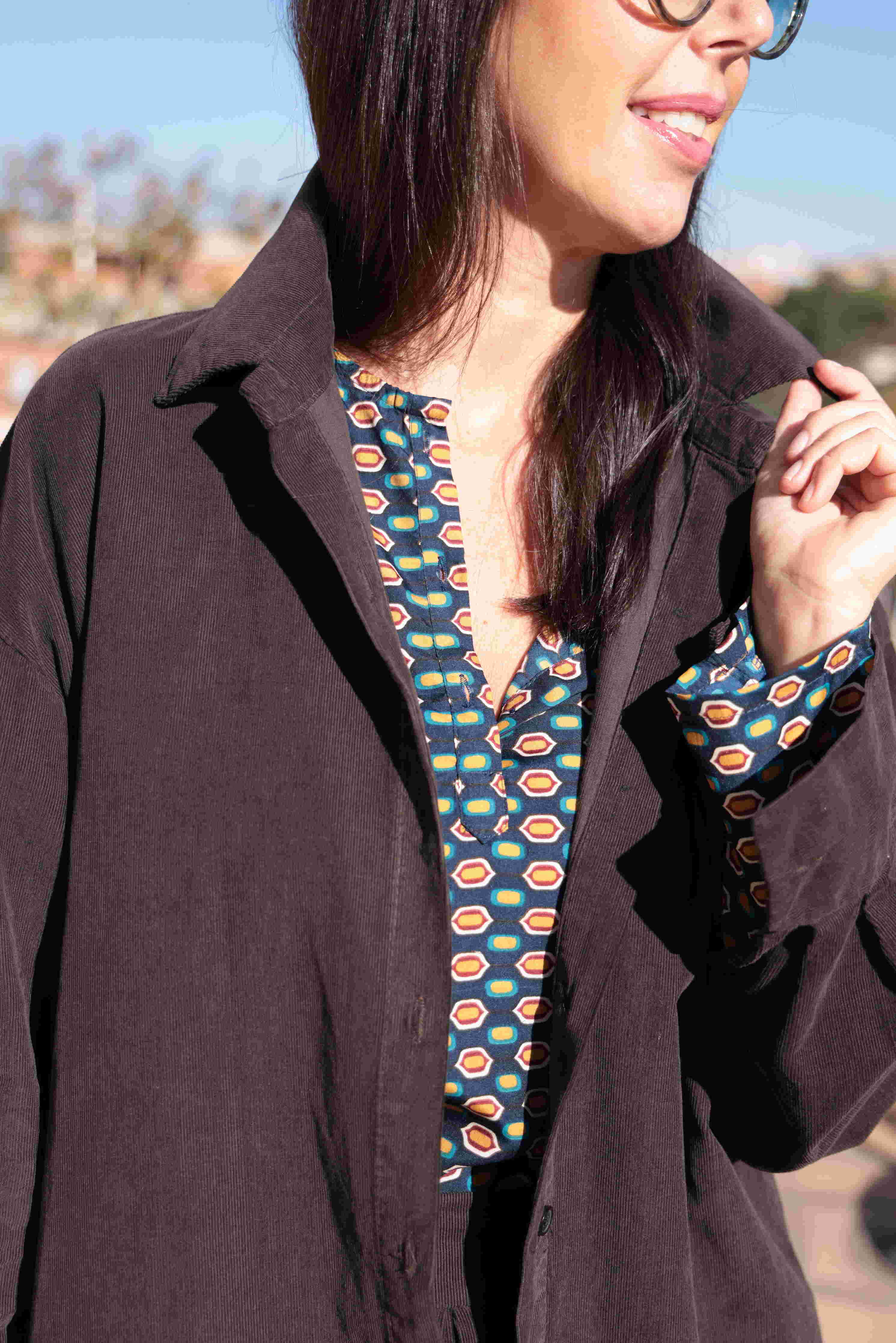 Camisa Soffio marrón (pana)