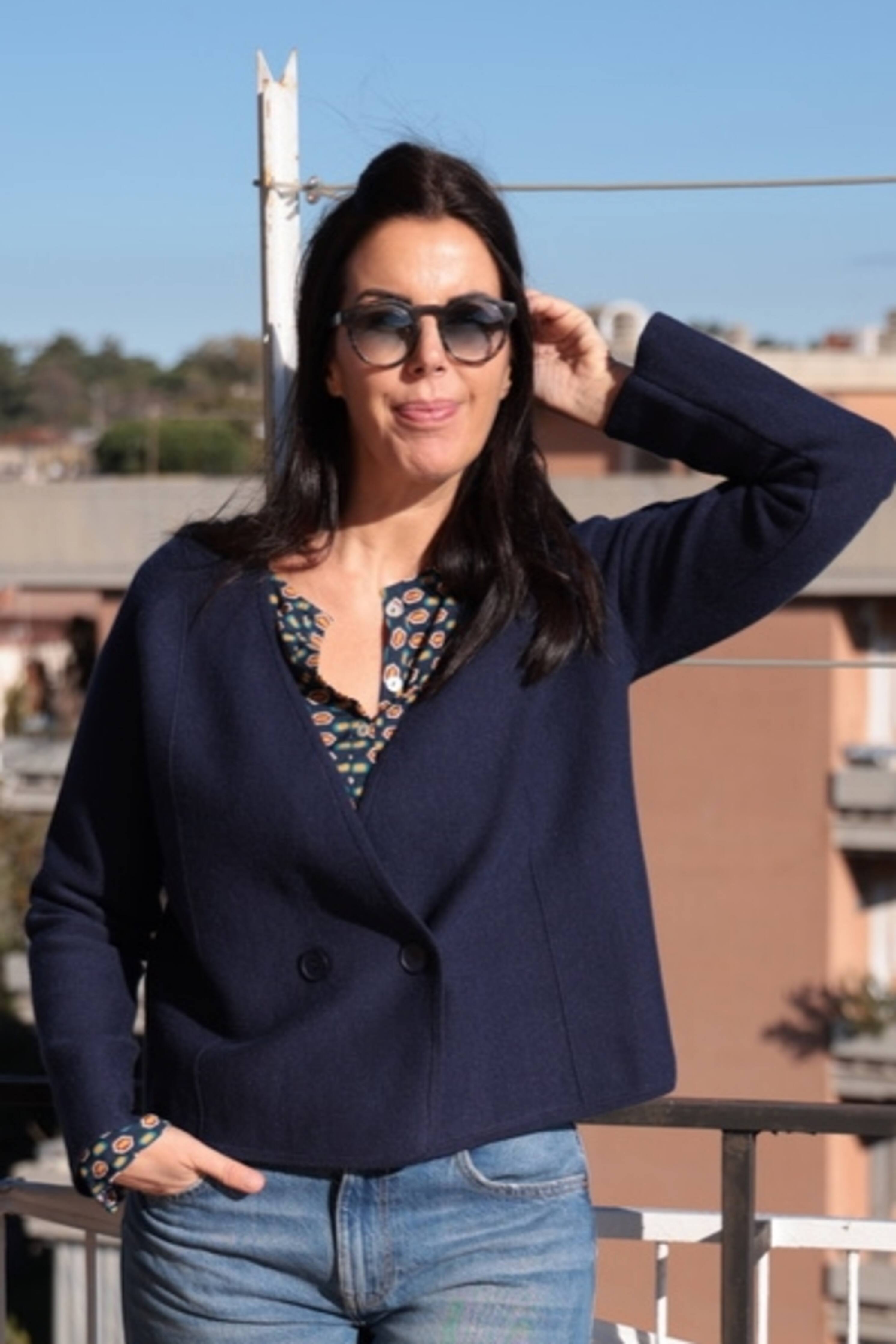 Giacca Oxford Blu (filo viscosa)