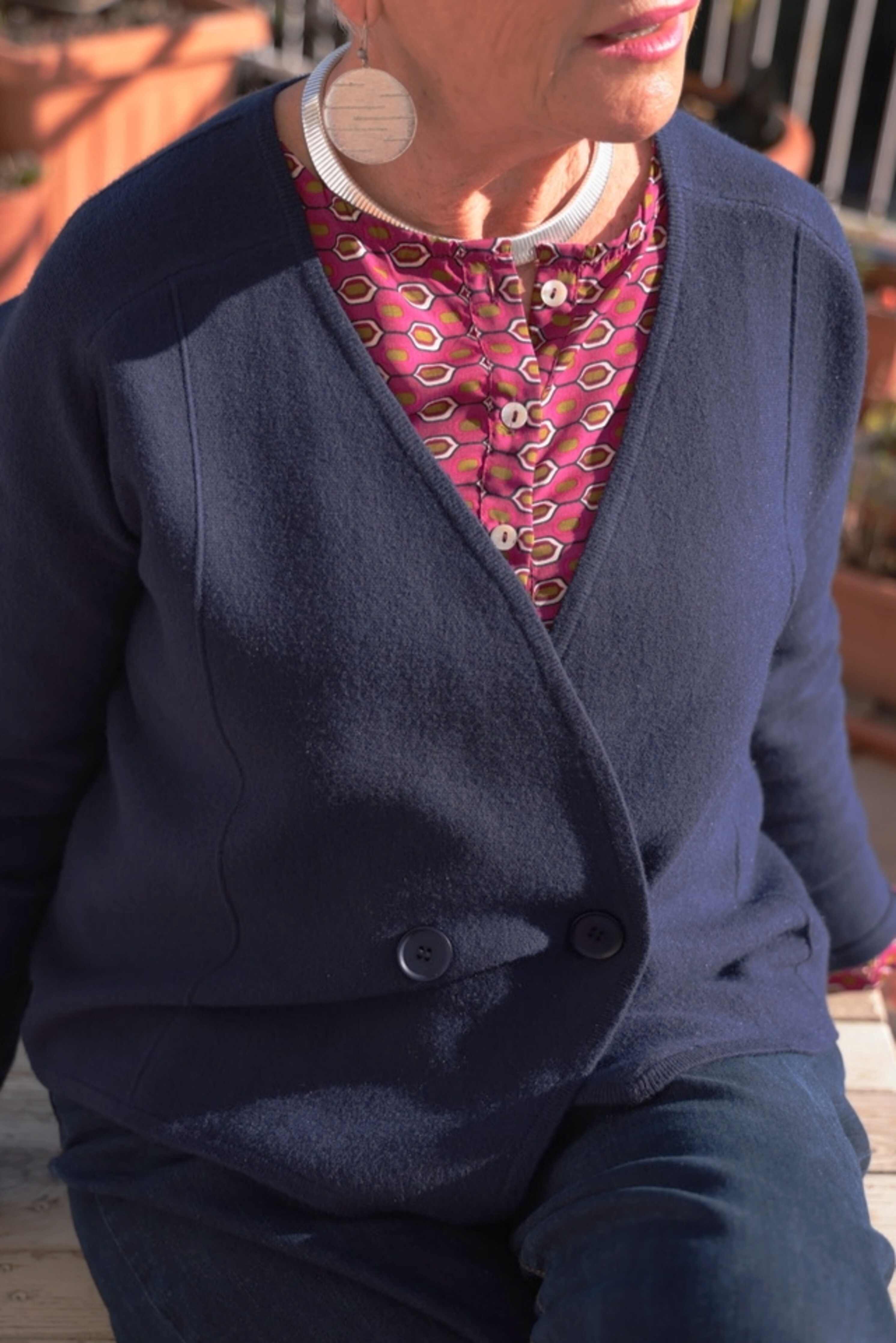 Giacca Oxford Blu (filo viscosa)