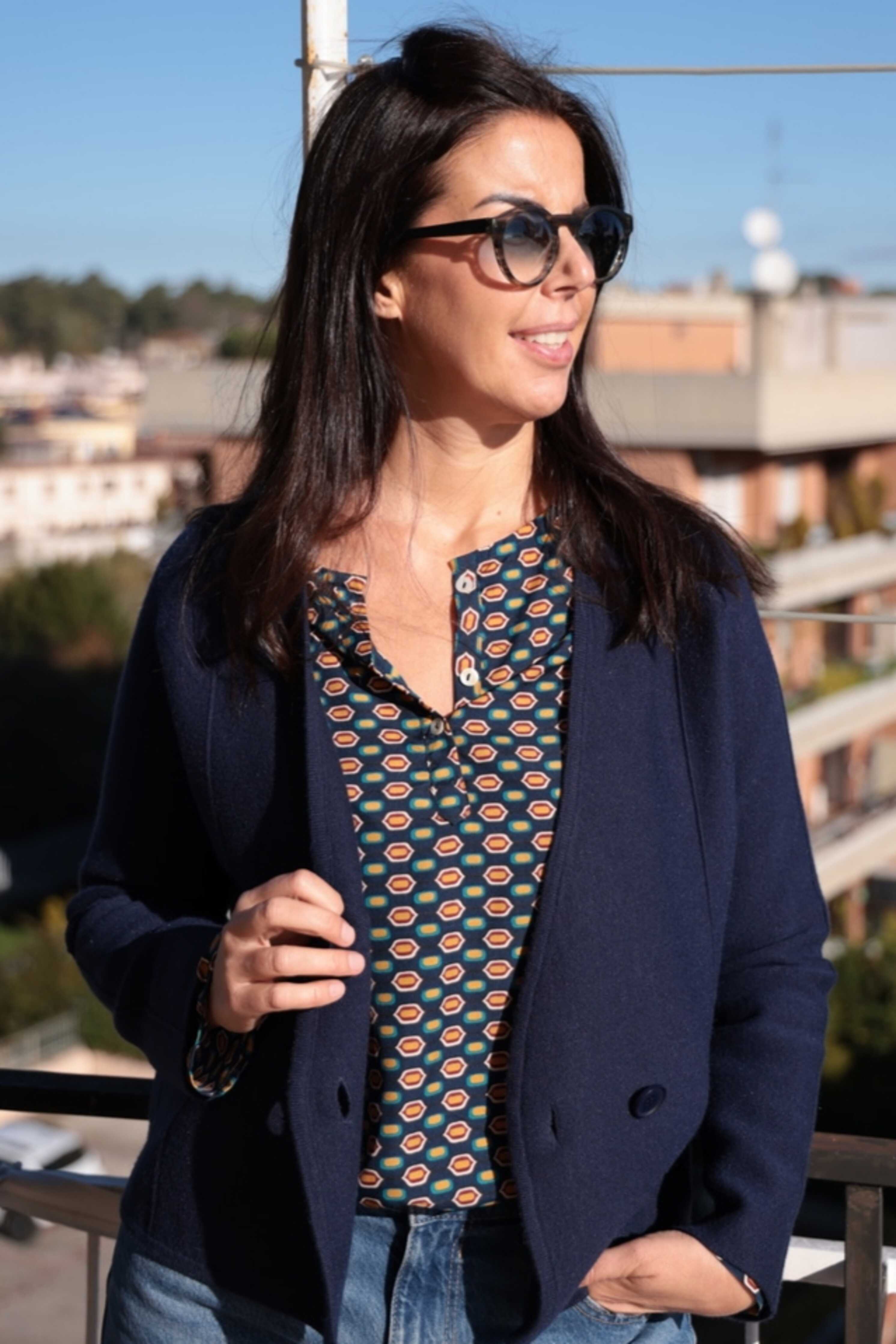 Giacca Oxford Blu (filo viscosa)