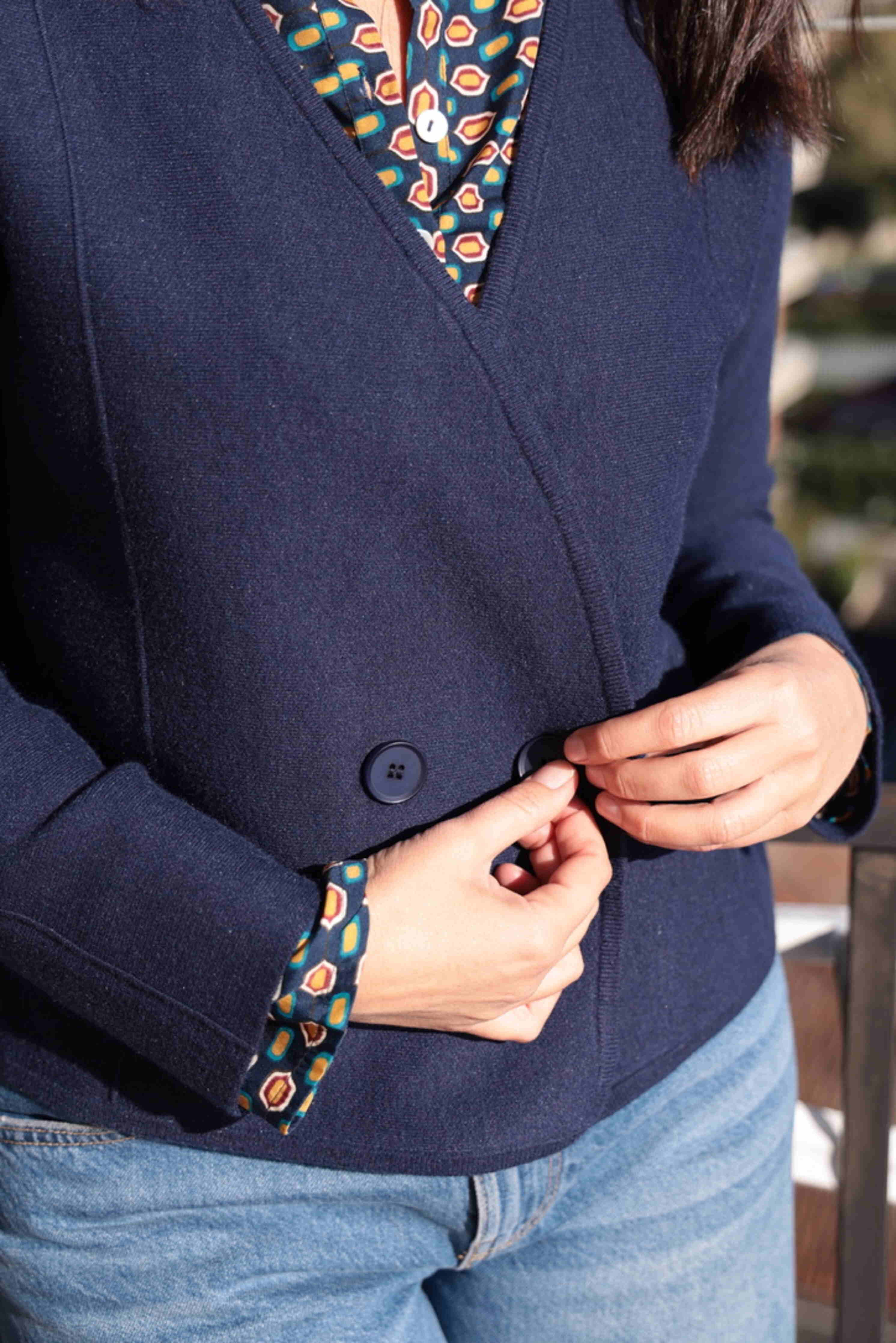 Giacca Oxford Blu (filo viscosa)