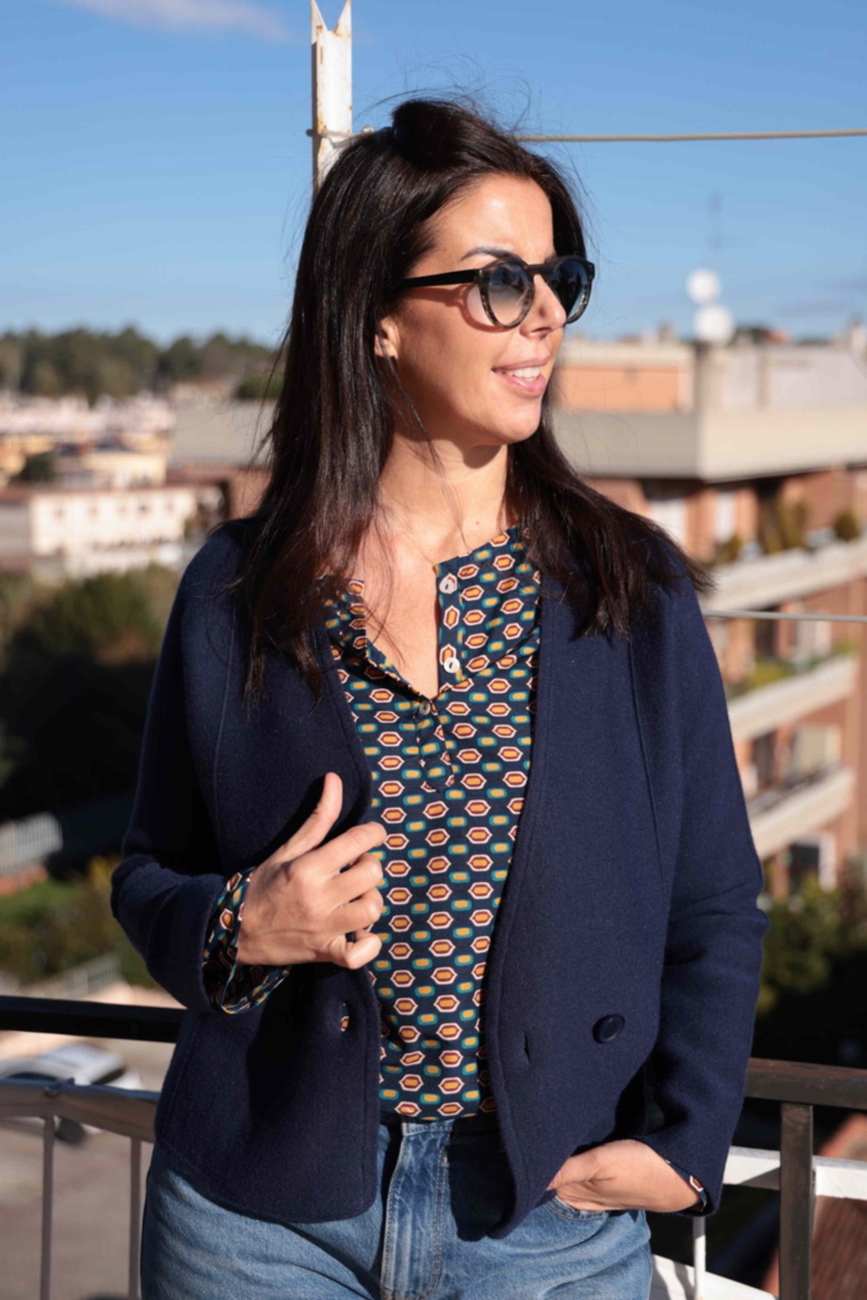 Giacca Oxford Blu (filo viscosa)