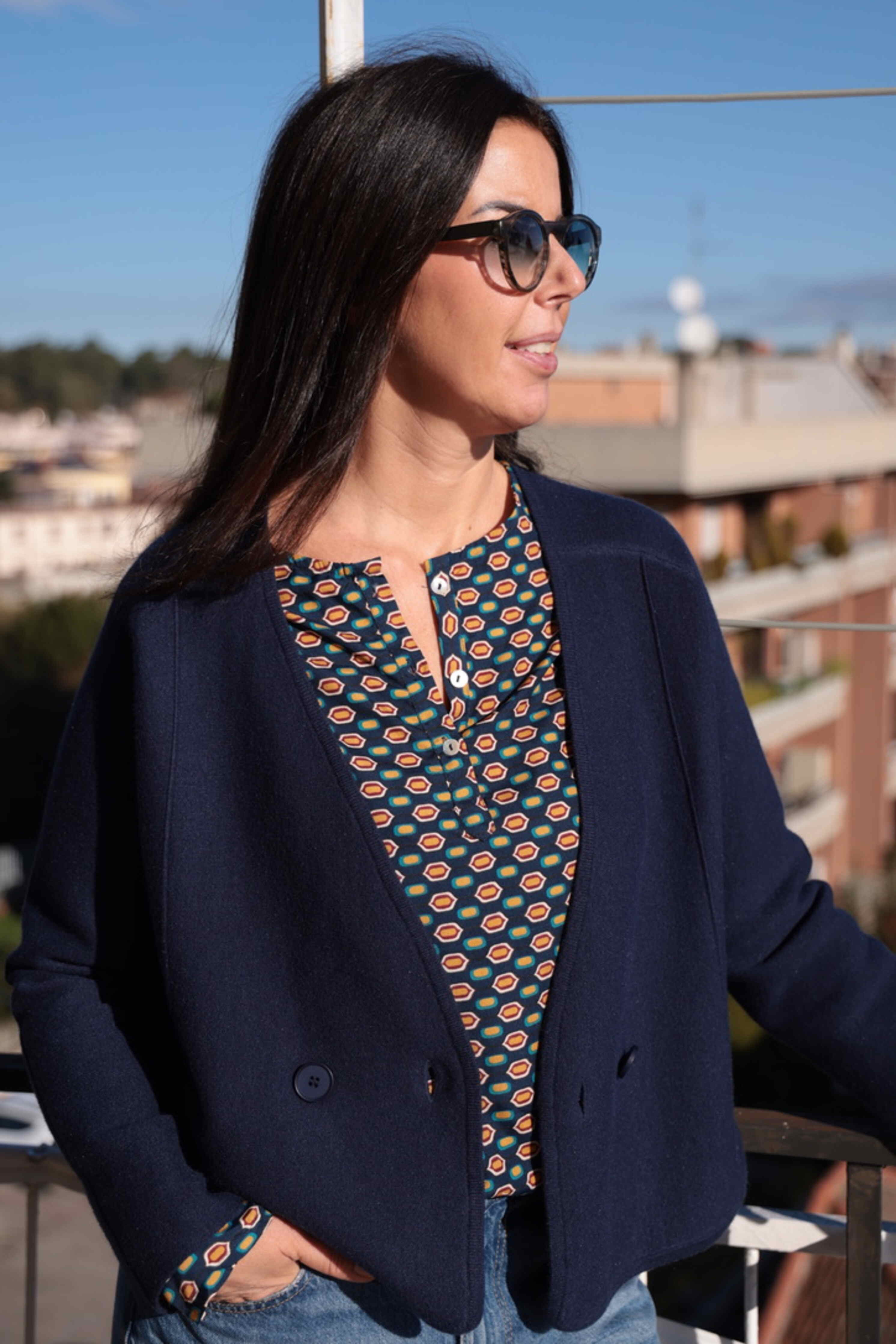 Giacca Oxford Blu (filo viscosa)