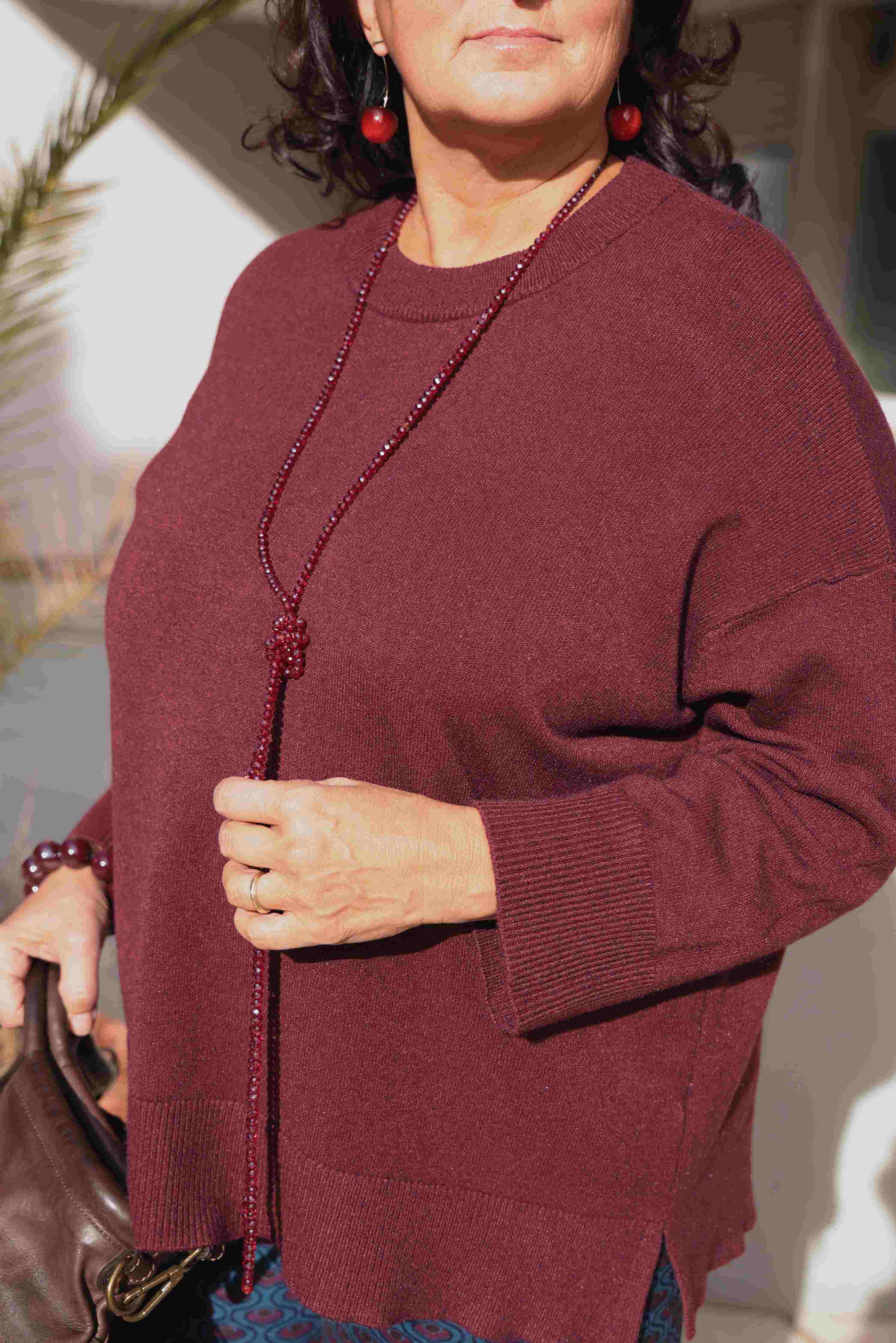 Suéter Burdeos de invierno para la noche (viscosa)