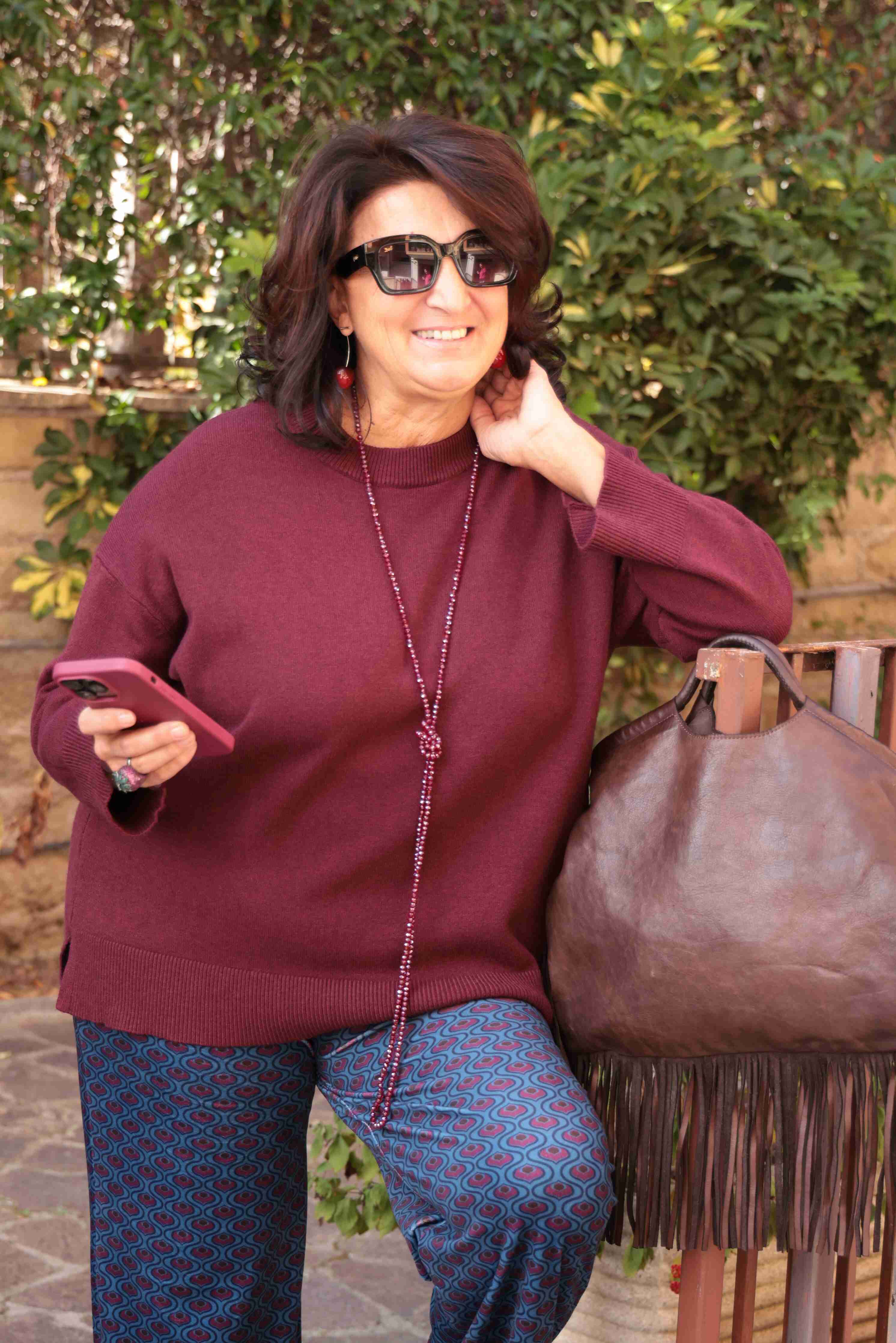 Suéter Burdeos de invierno para la noche (viscosa)