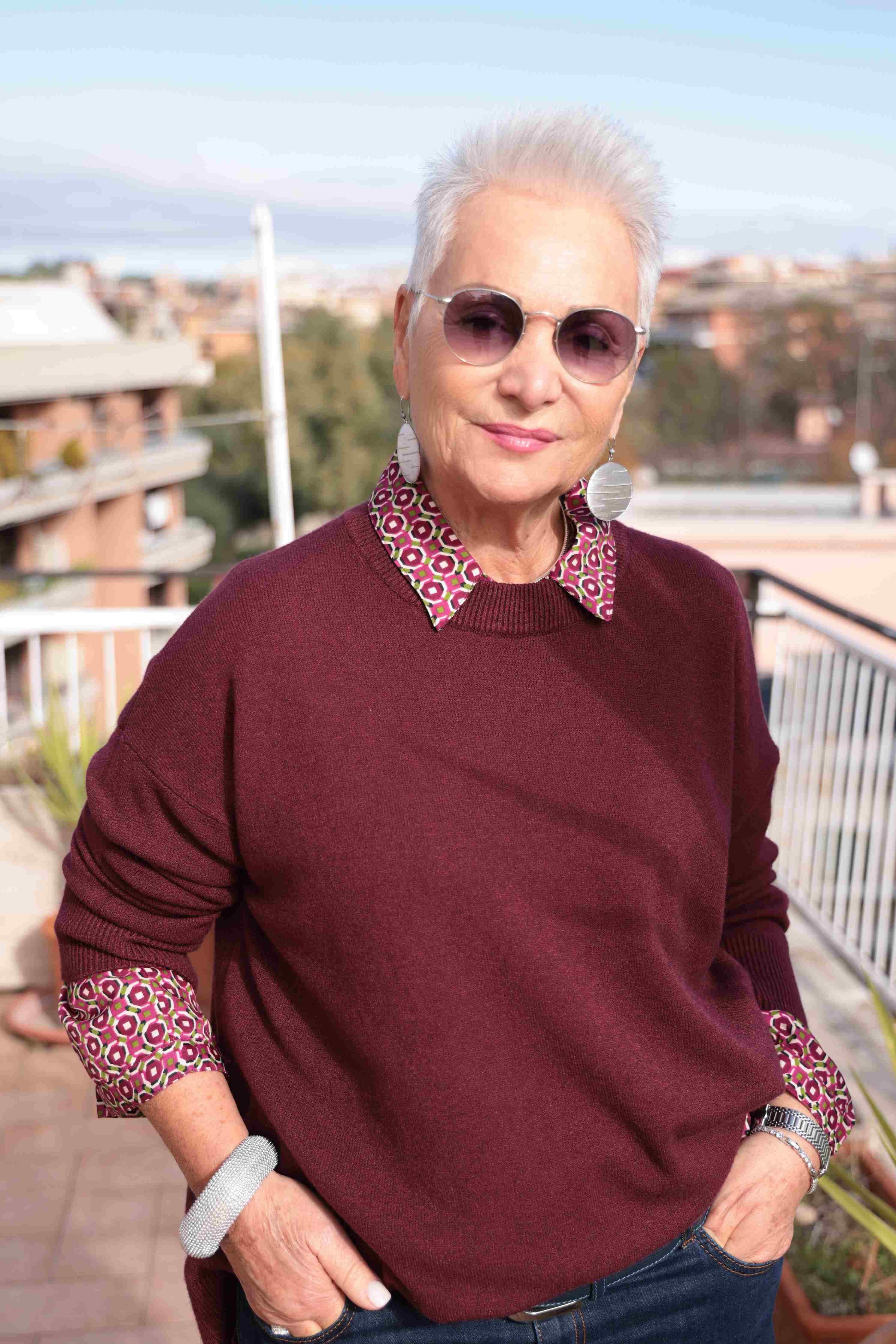 Suéter Burdeos de invierno para la noche (viscosa)