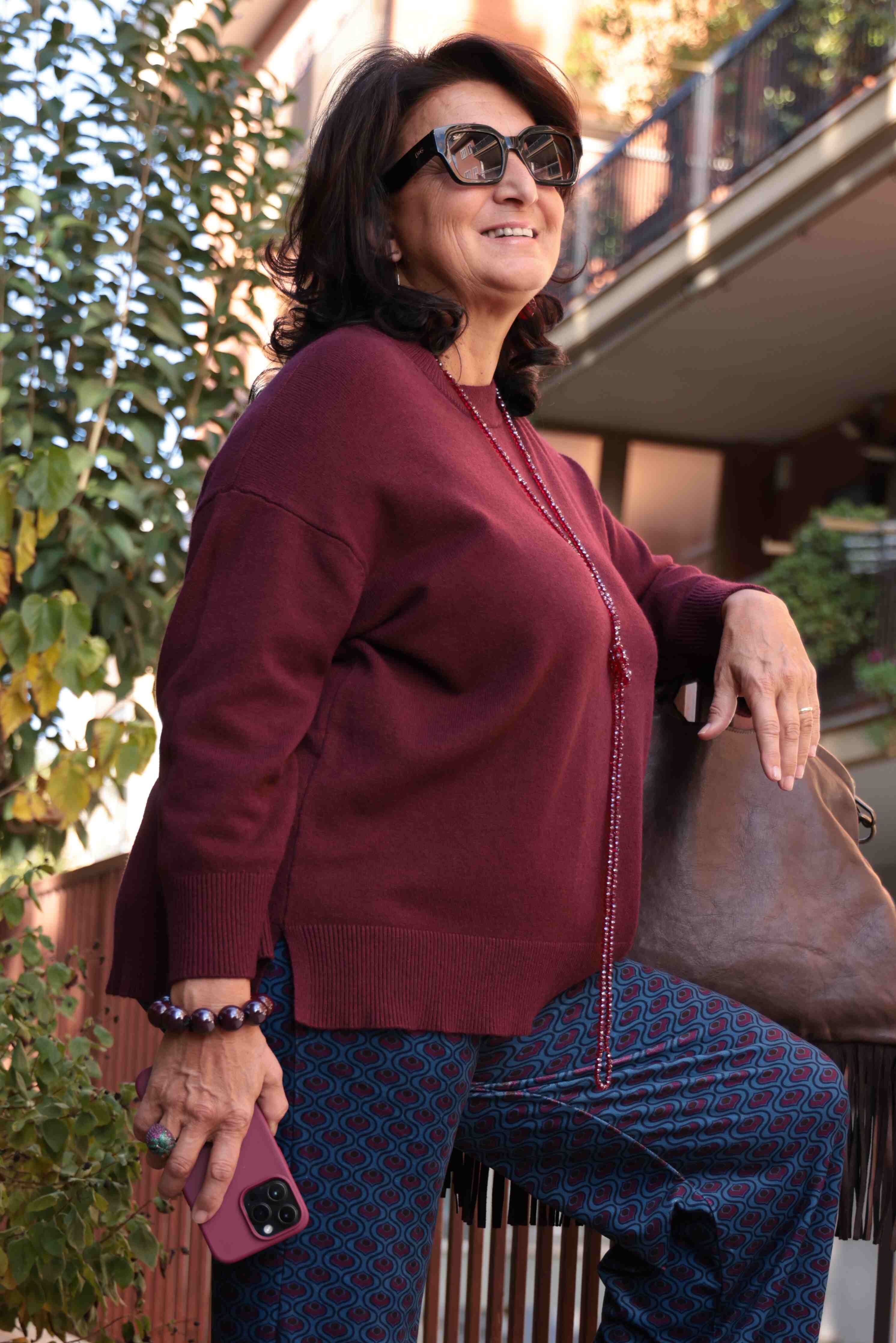 Suéter Burdeos de invierno para la noche (viscosa)