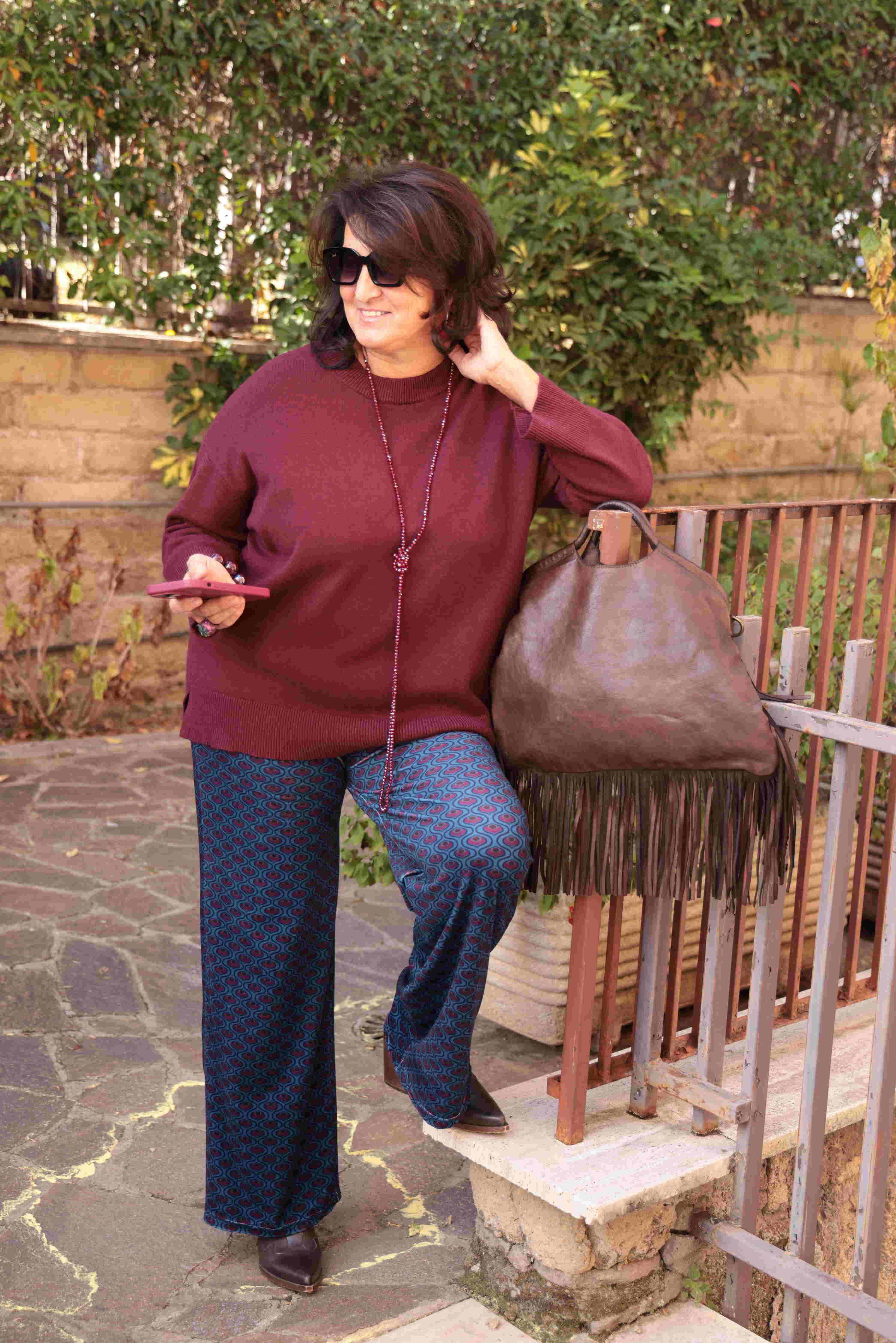 Suéter Burdeos de invierno para la noche (viscosa)