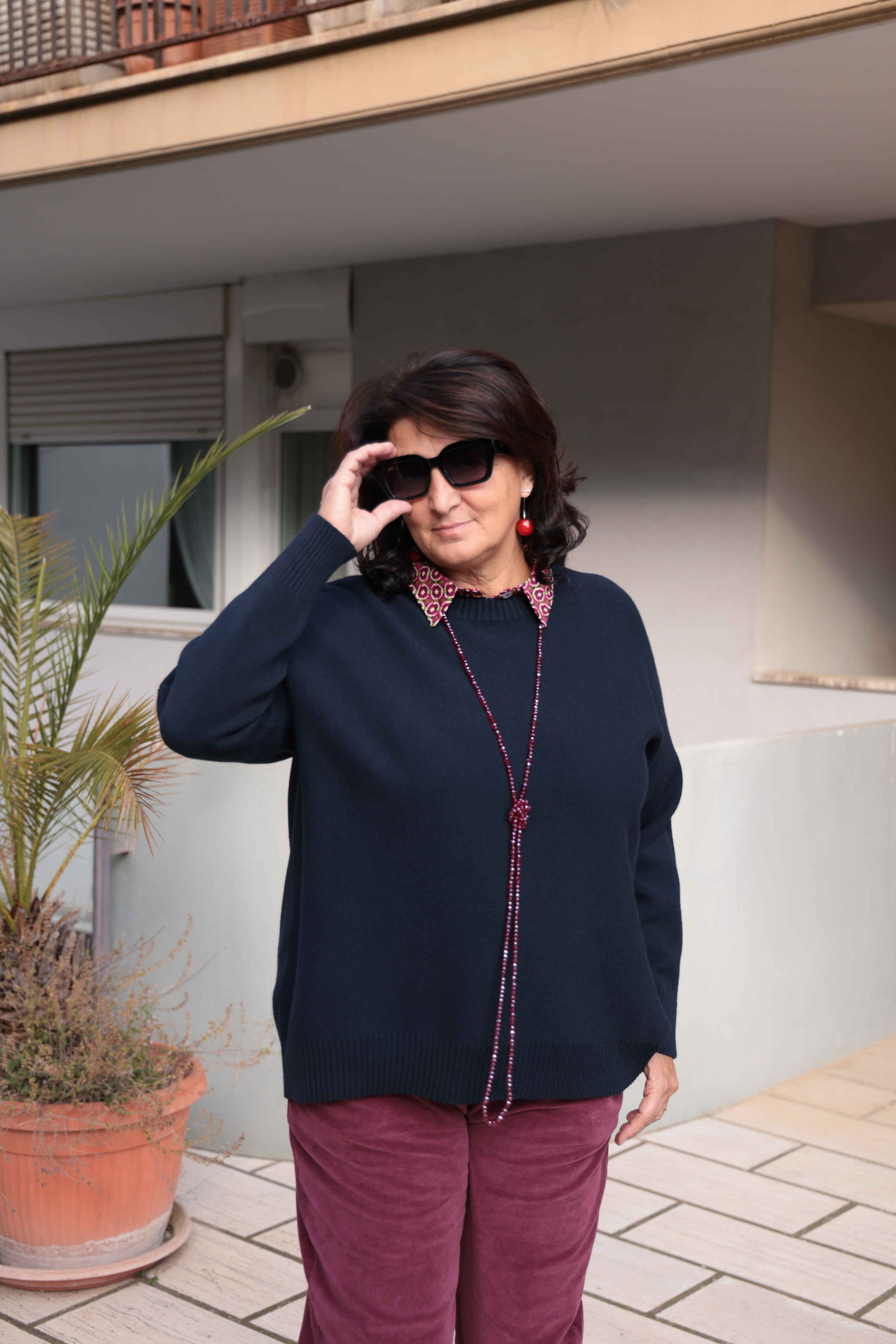 Suéter azul extragrande (viscosa)