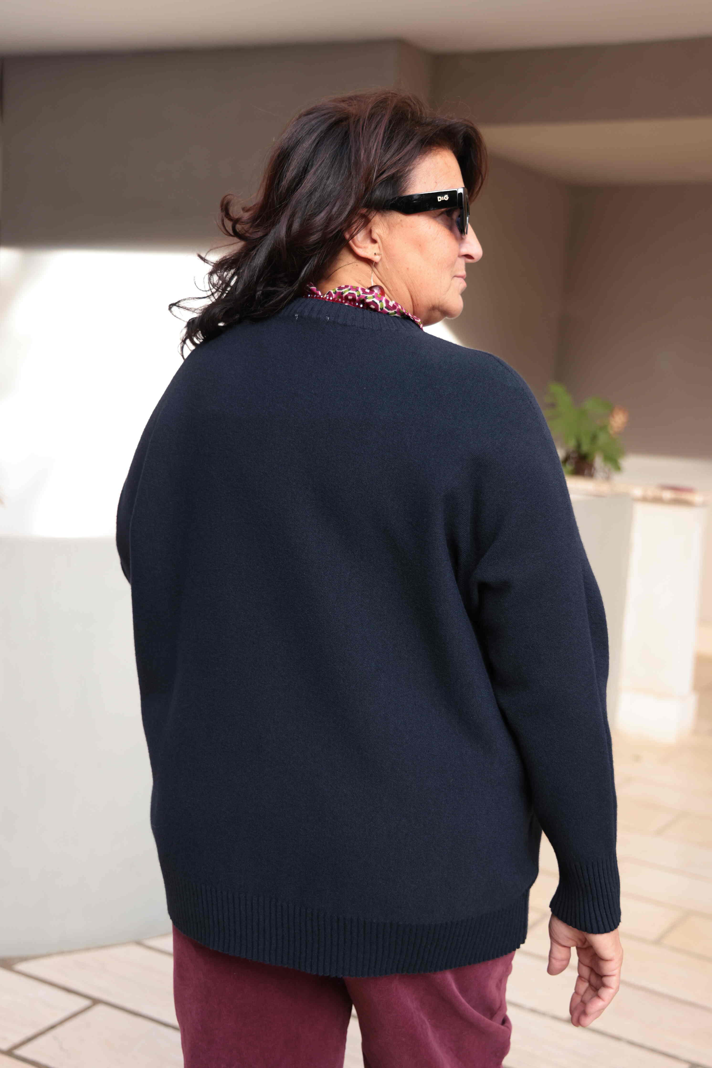 Suéter azul extragrande (viscosa)