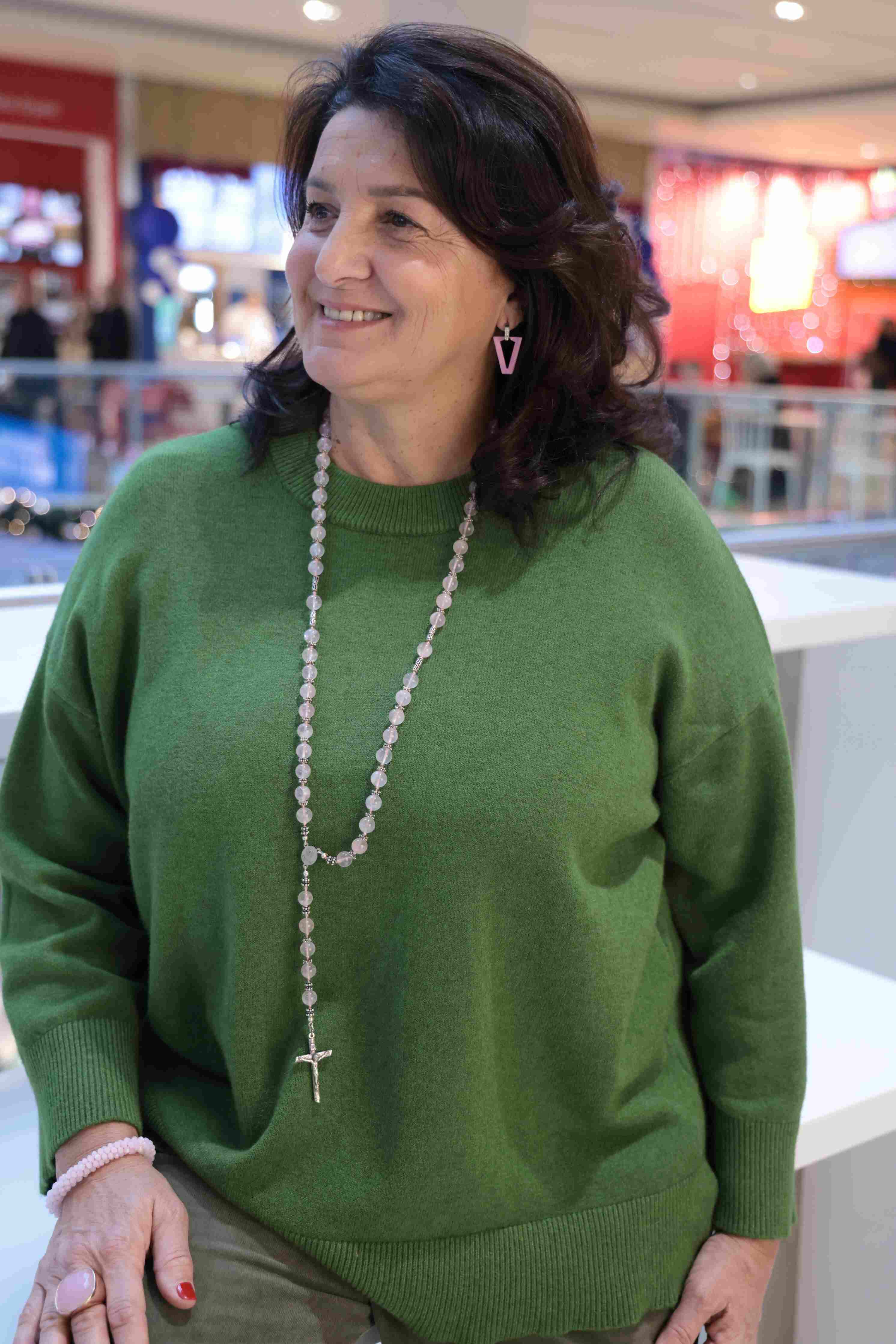 Maglione girocollo over size Pistacchio in viscosa e modal