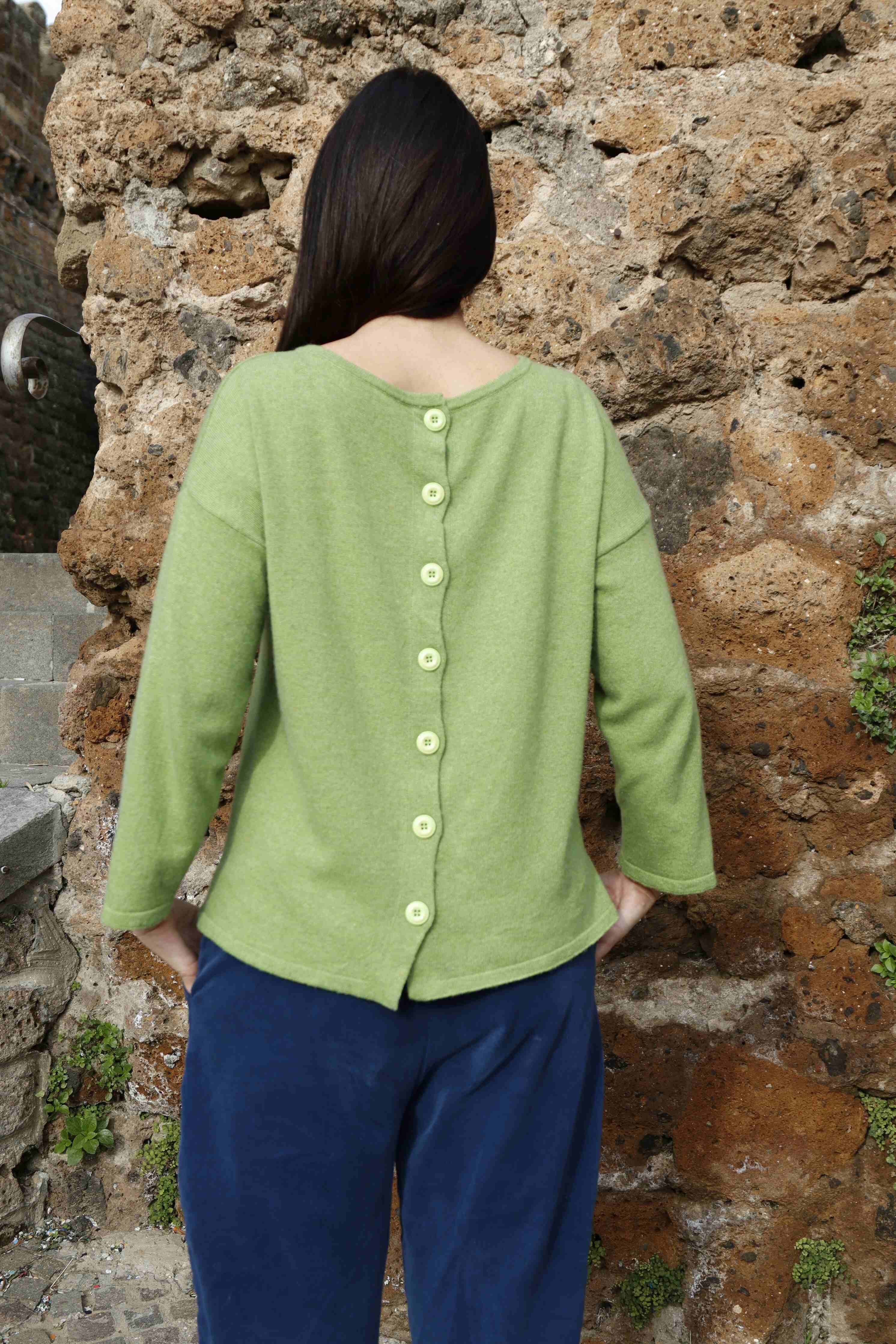 Maglione Gemma d' inverno Pistacchio (lana e cashmere)