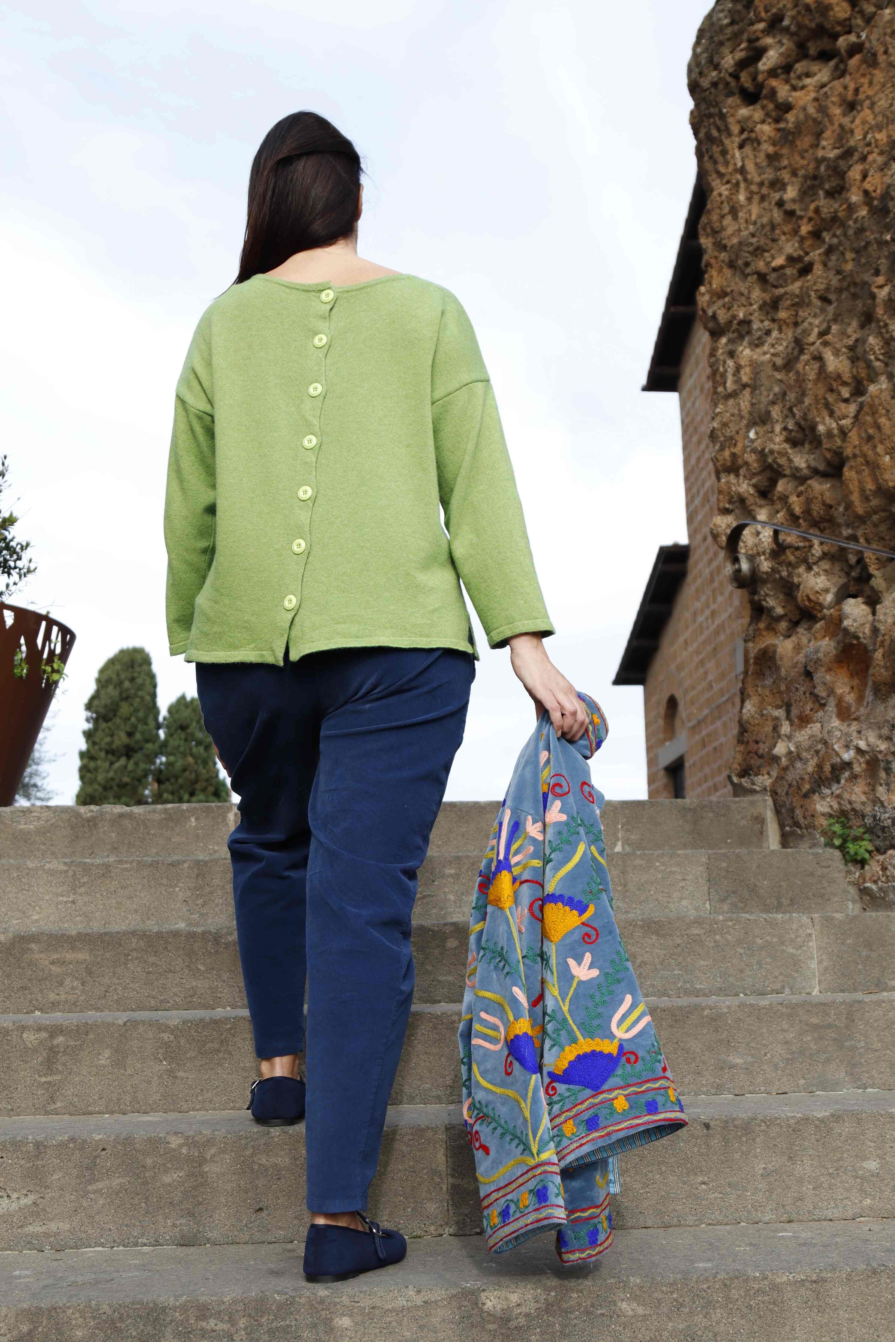 Gemma d'inverno Pistachio sweater (wool and cashmere)