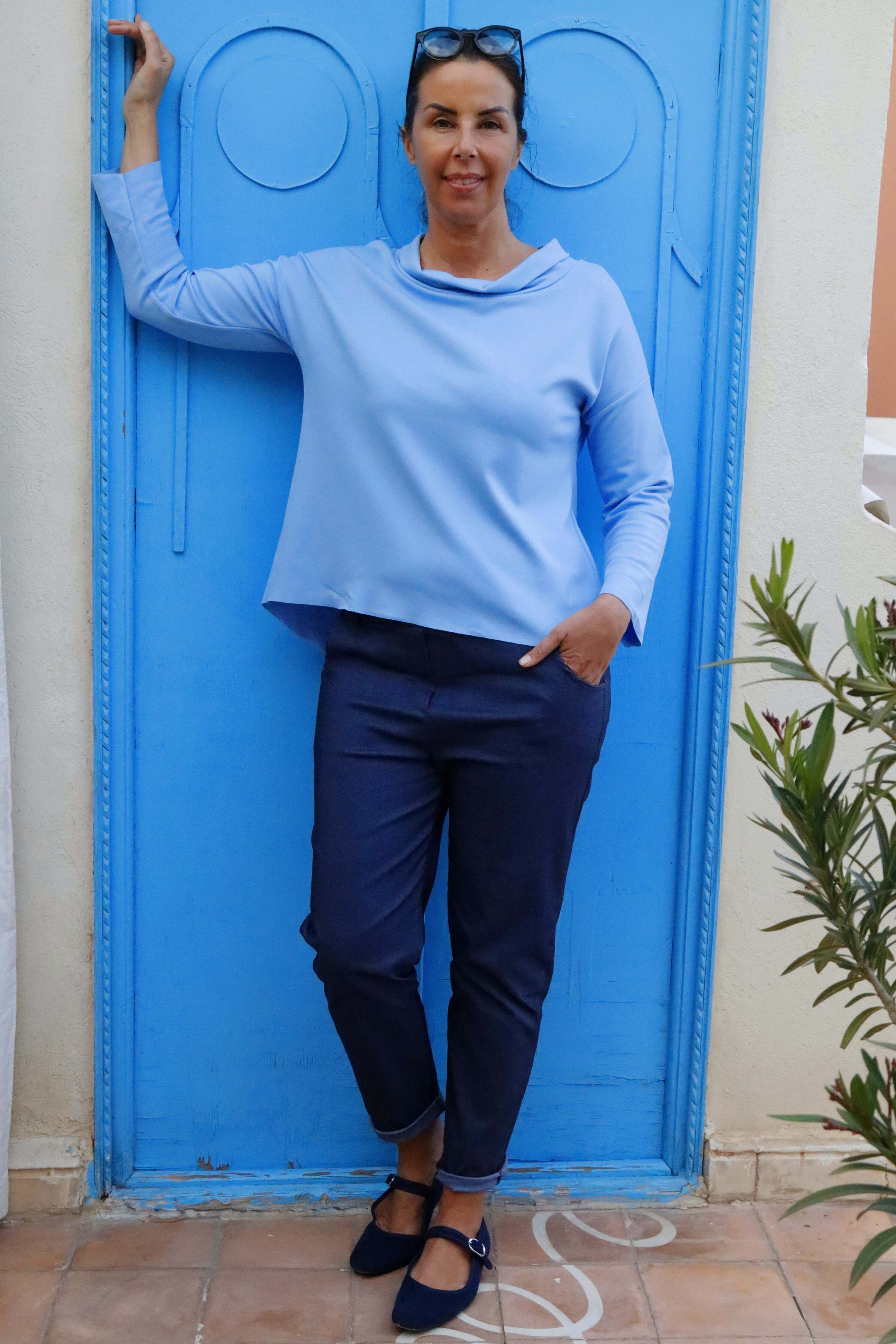 Pantalone dritto Jeans in Jersey di Tecnoviscosa Stretch