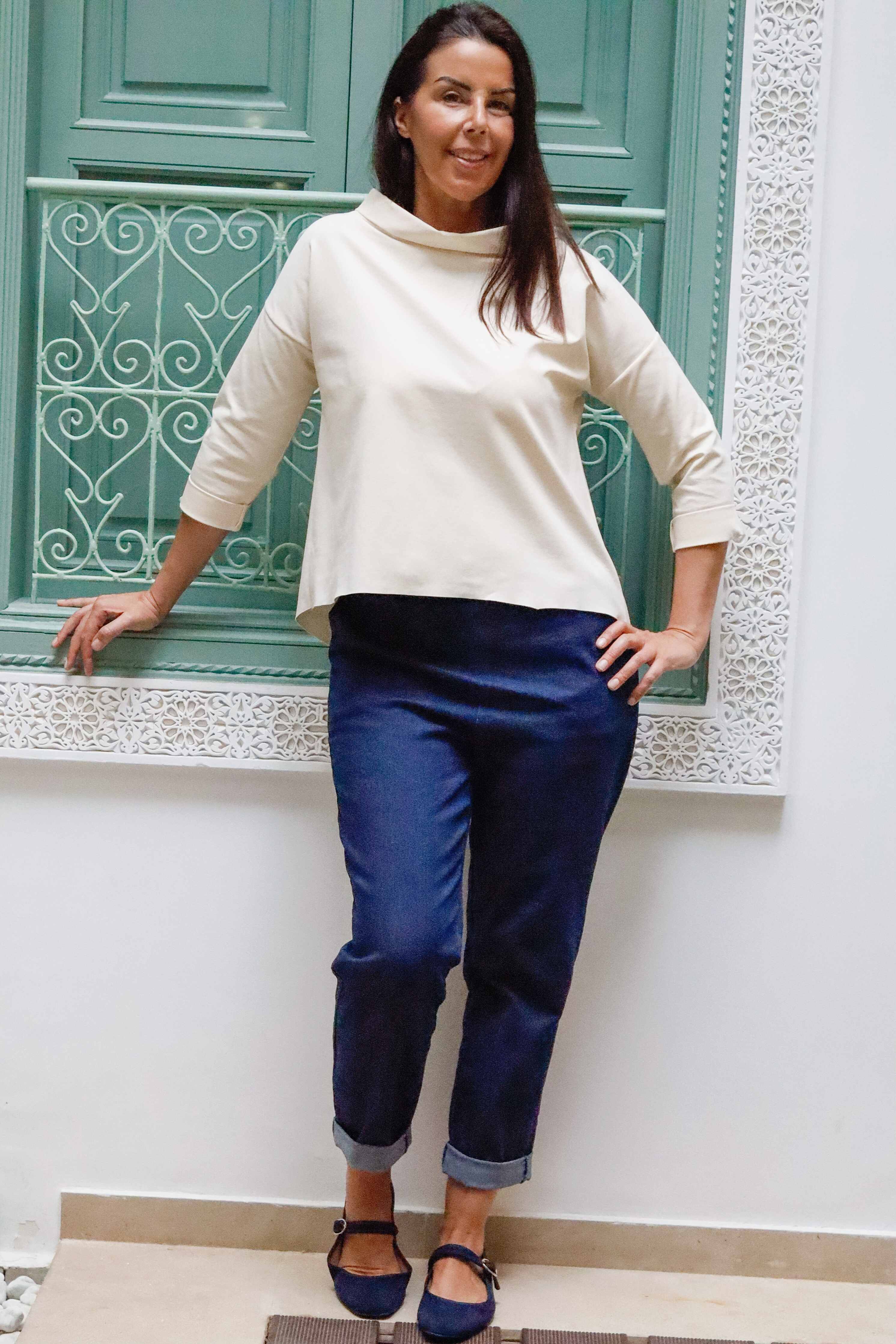 Pantalone Essential Comfly Jeans Dritti Elasticizzati in Cotone