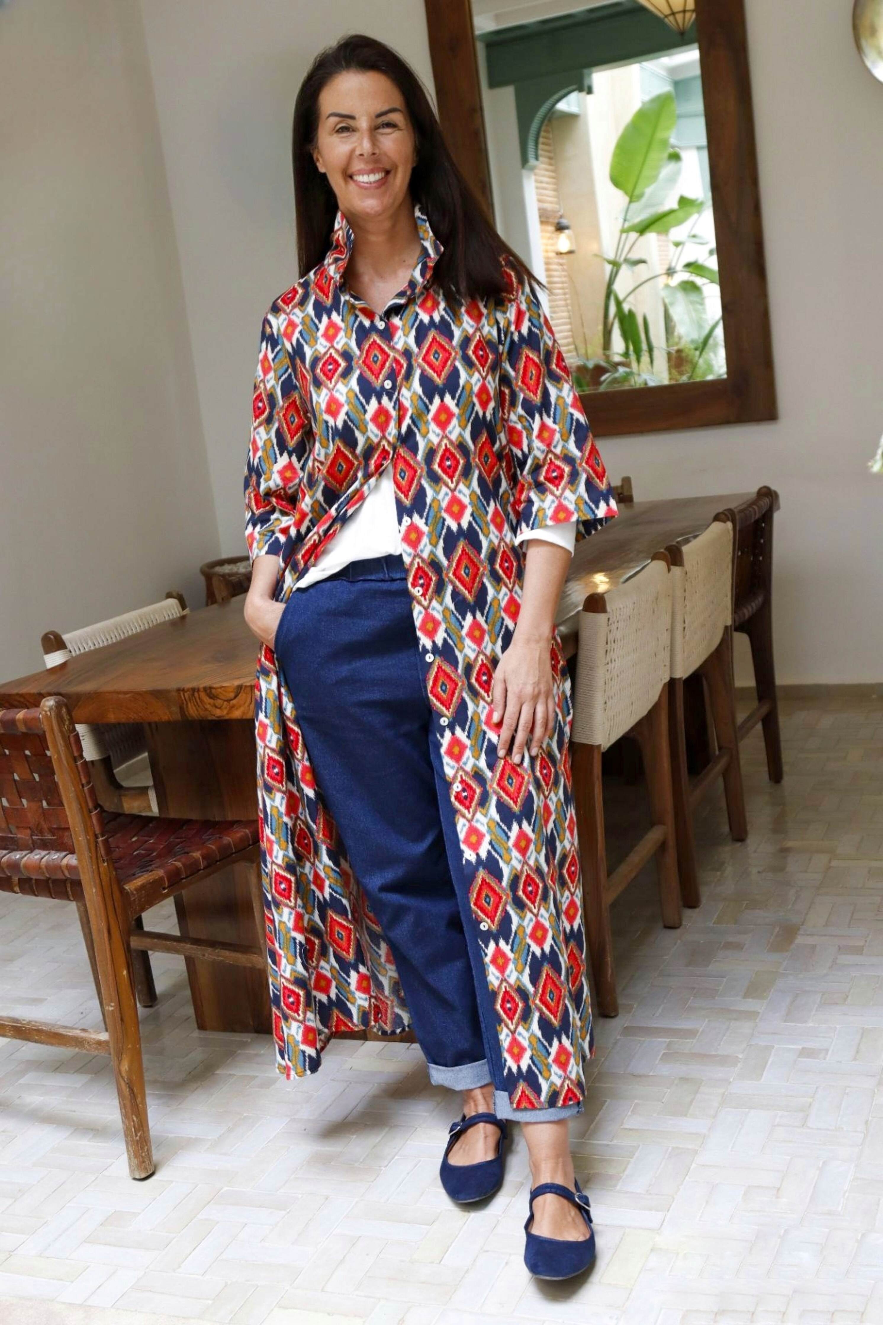Vestito chemisier in Cotone con colletto e bottoni frontali taglio over