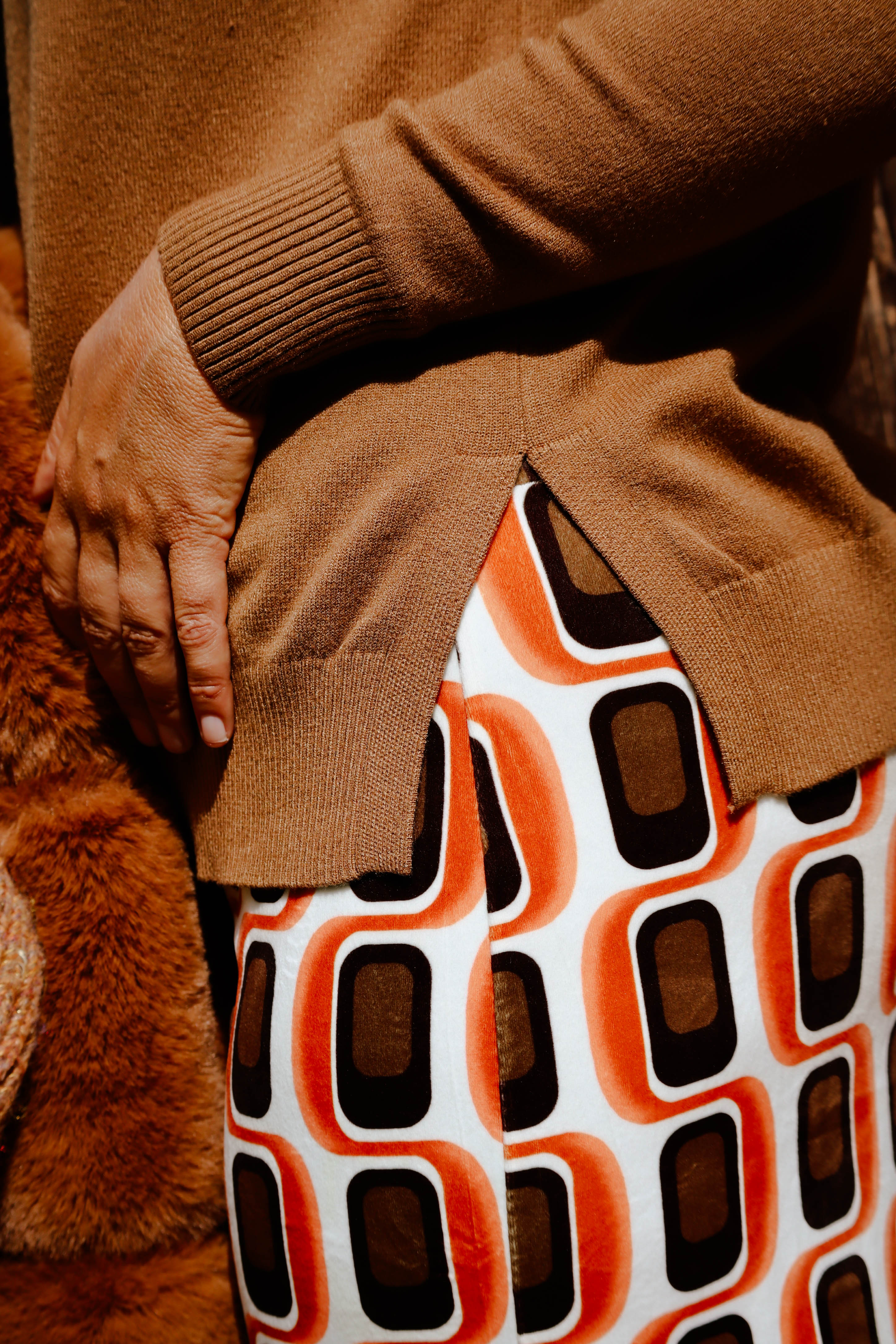 Maglione girocollo viscosa colore carammello
