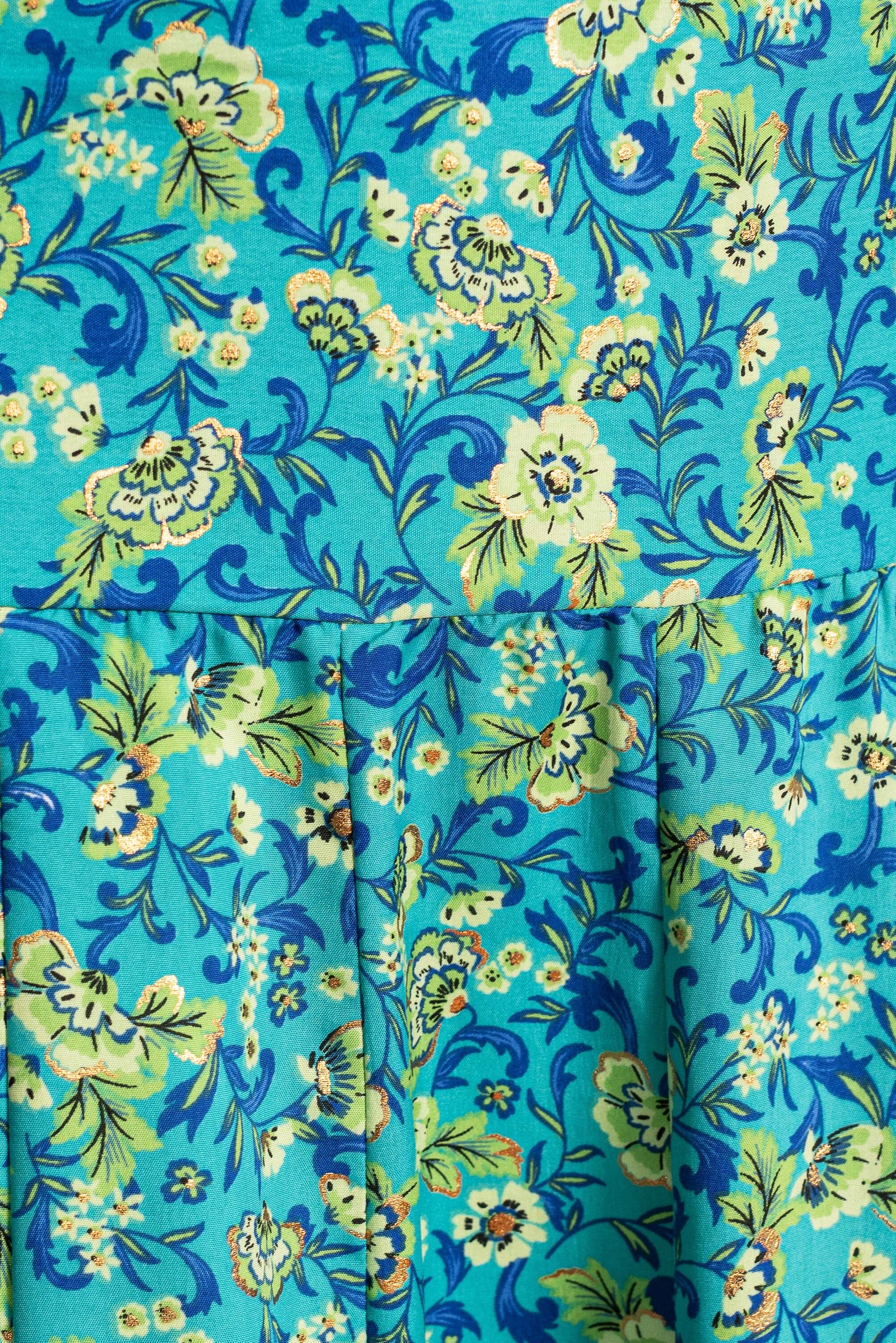 TABERNAS Silk skirt with flowers and gold (last 3 pieces available)