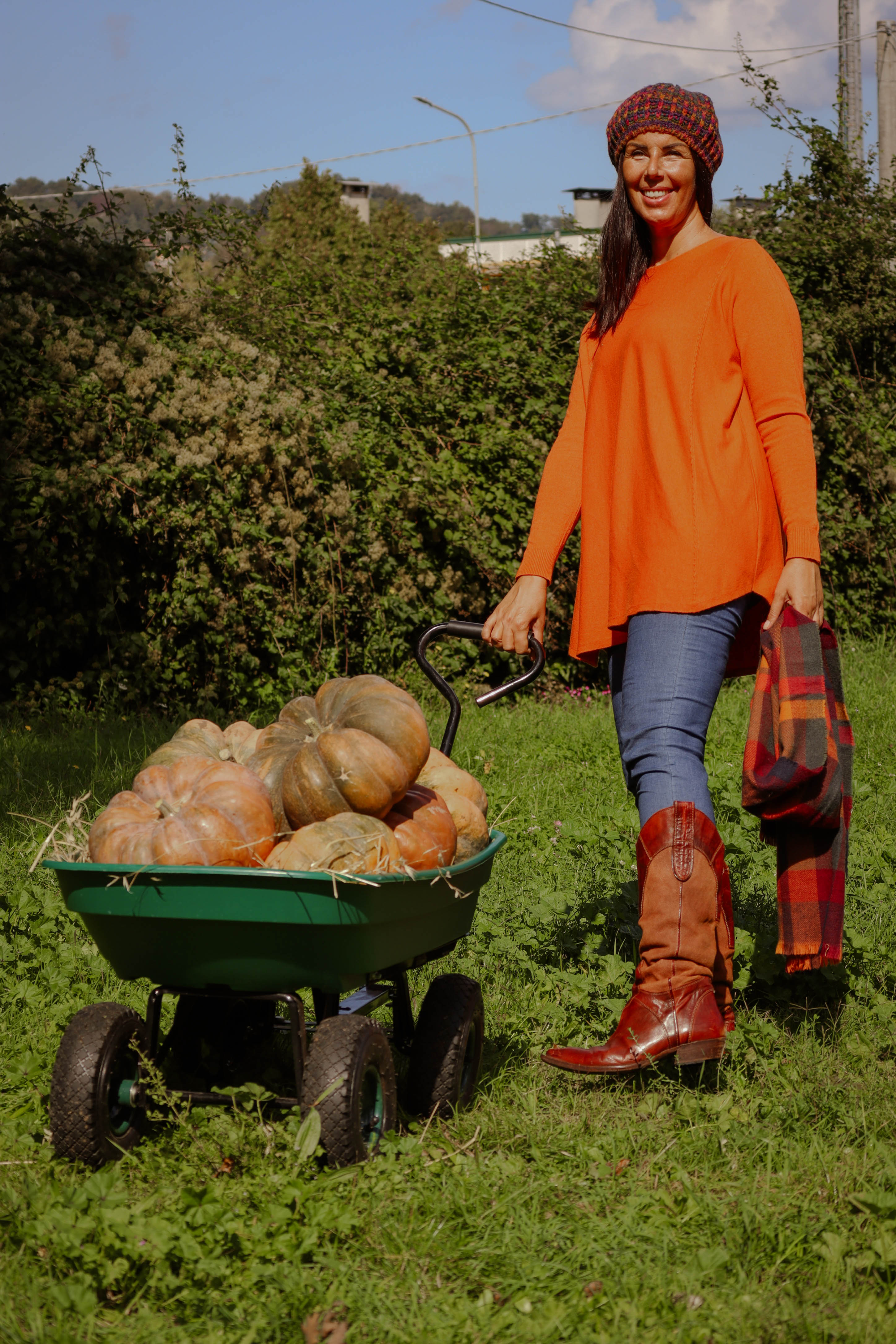 Maglione girocollo Zucca viscosa e modal over size