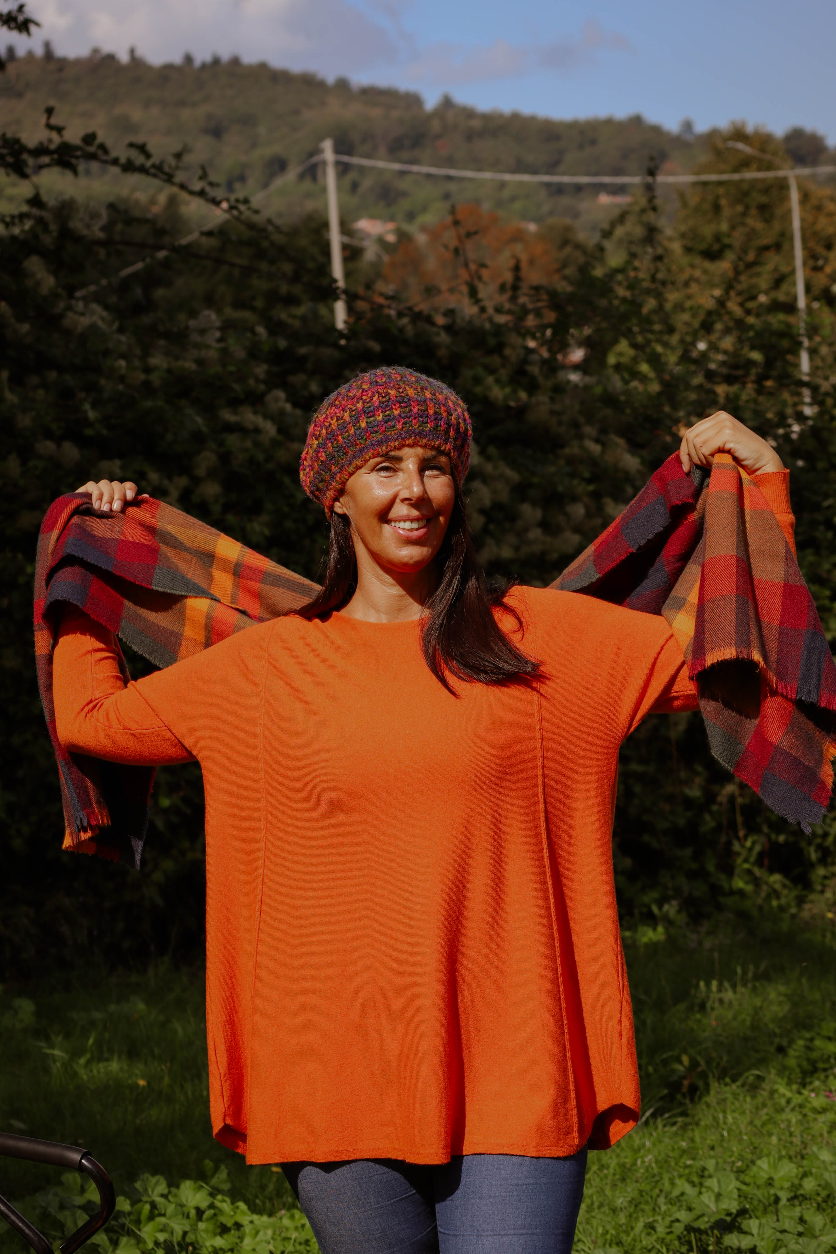 Maglione girocollo Zucca viscosa e modal over size