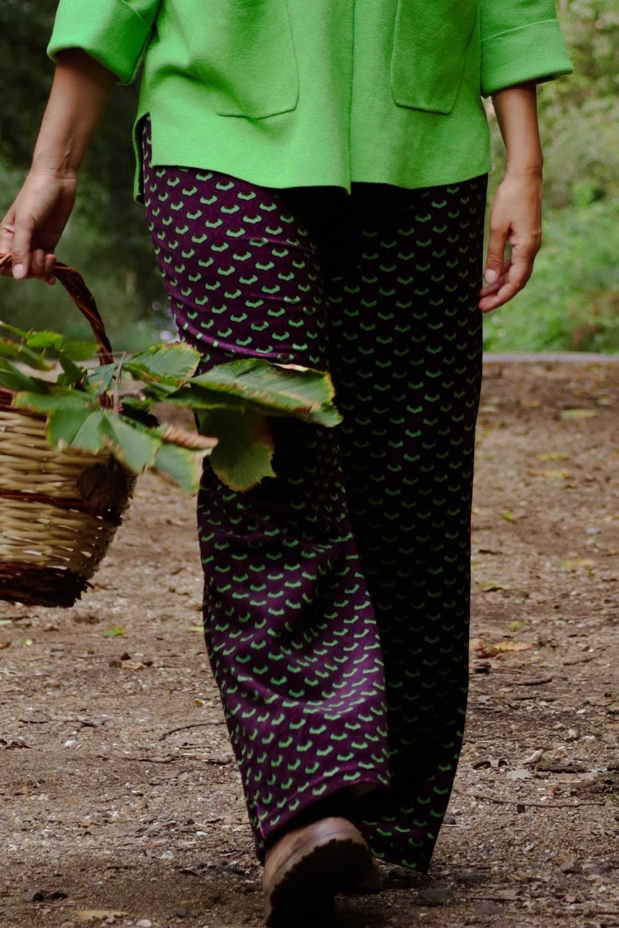 Pantalone Velvet Geometrie Mela & Melanzana (jersey vellutina)