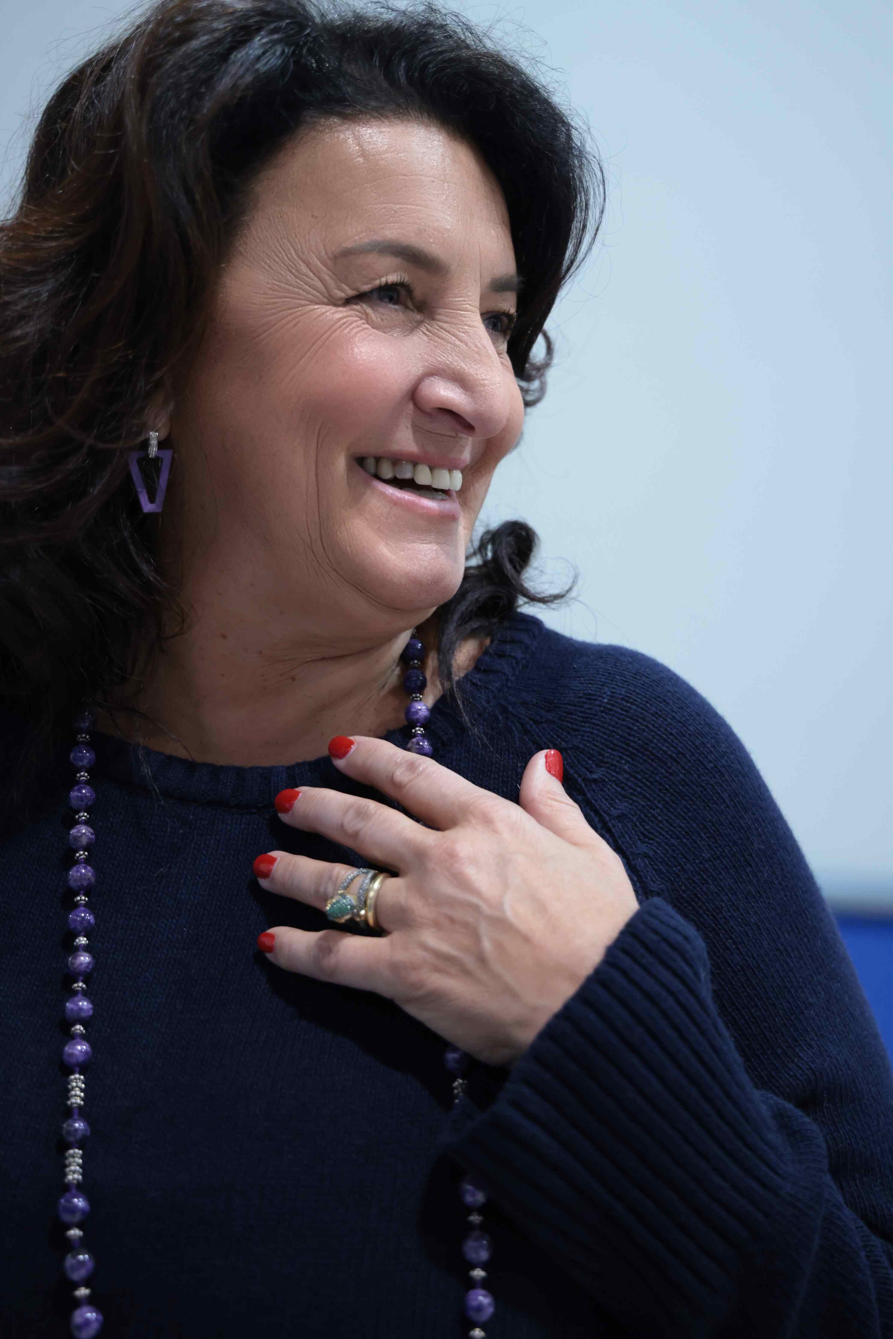 Maglione girocollo lana e cashmere Blu