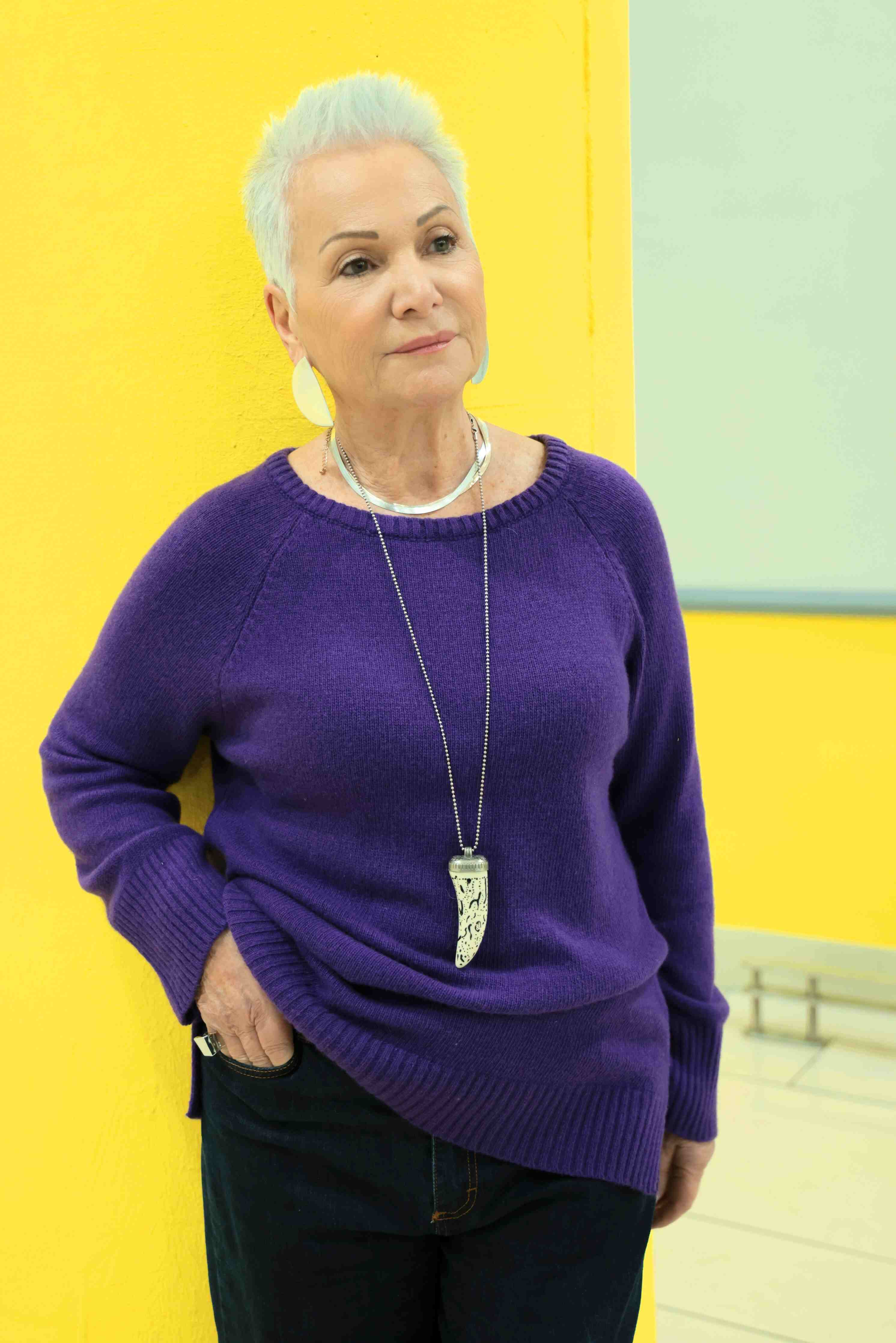 Maglione girocollo lana e cashmere Viola