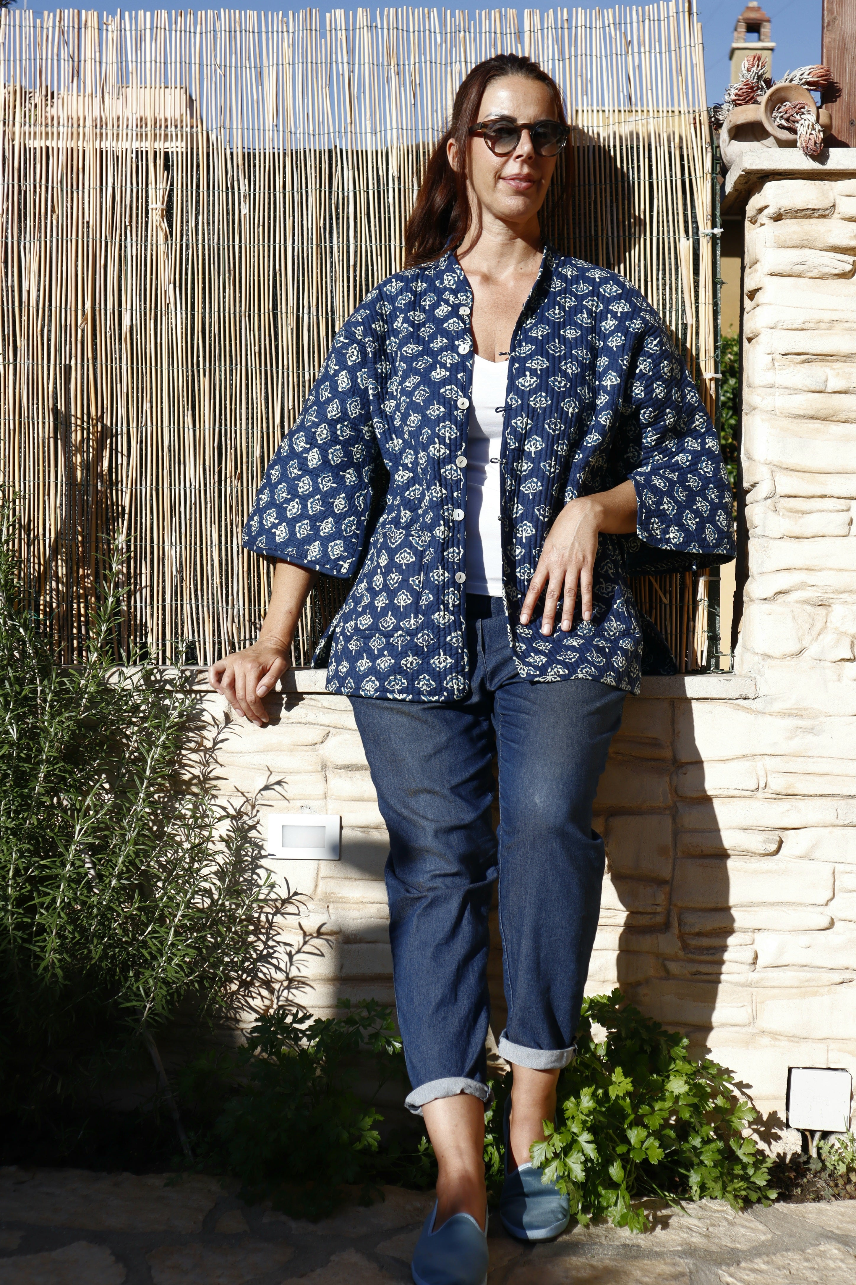 Giacca Trapuntata Granada Cotone BLU BIANCO (nuovo arrivo 🤩)