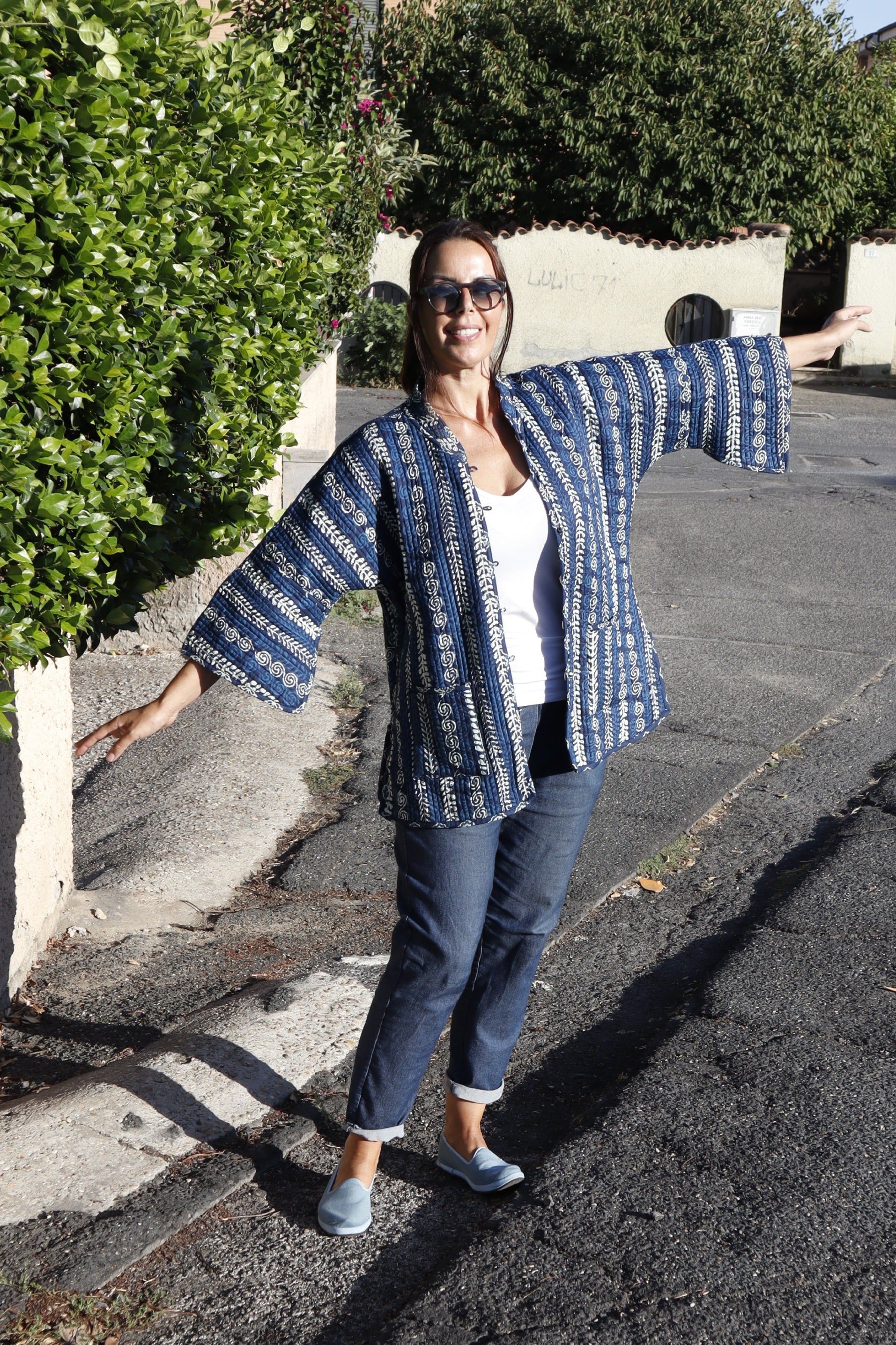 Giacca Trapuntata Granada Cotone BLU BIANCO (nuovo arrivo 🤩)