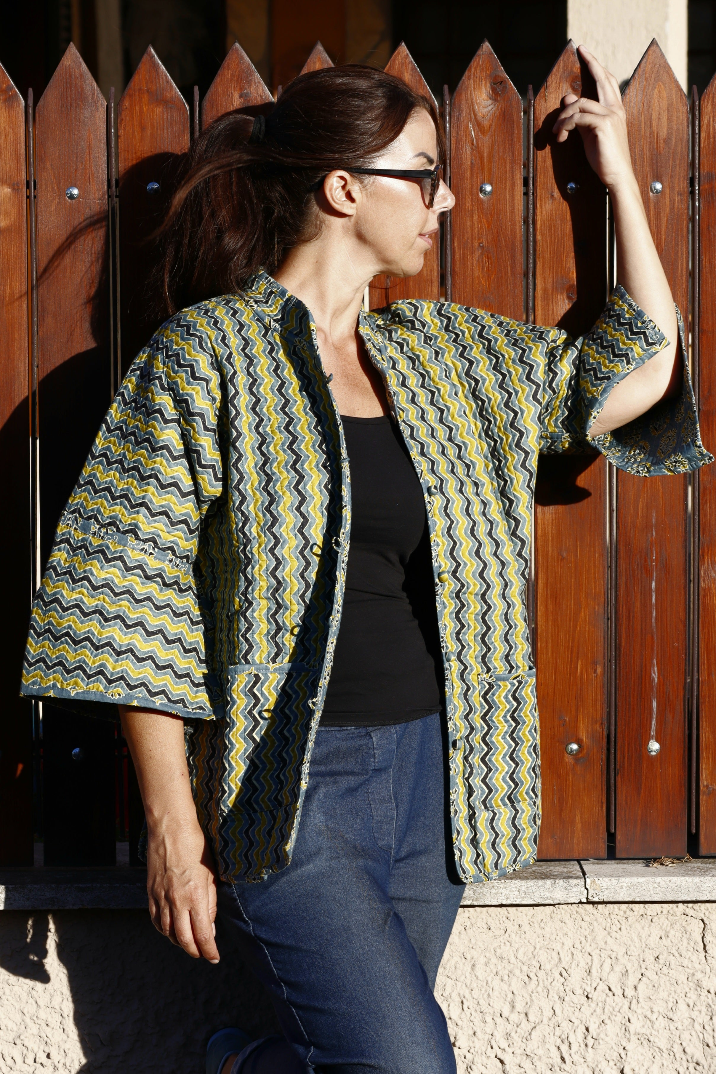 Giacca Trapuntata Granada GRIGIO NERO GIALLO Cotone (nuovo arrivo 🤩)