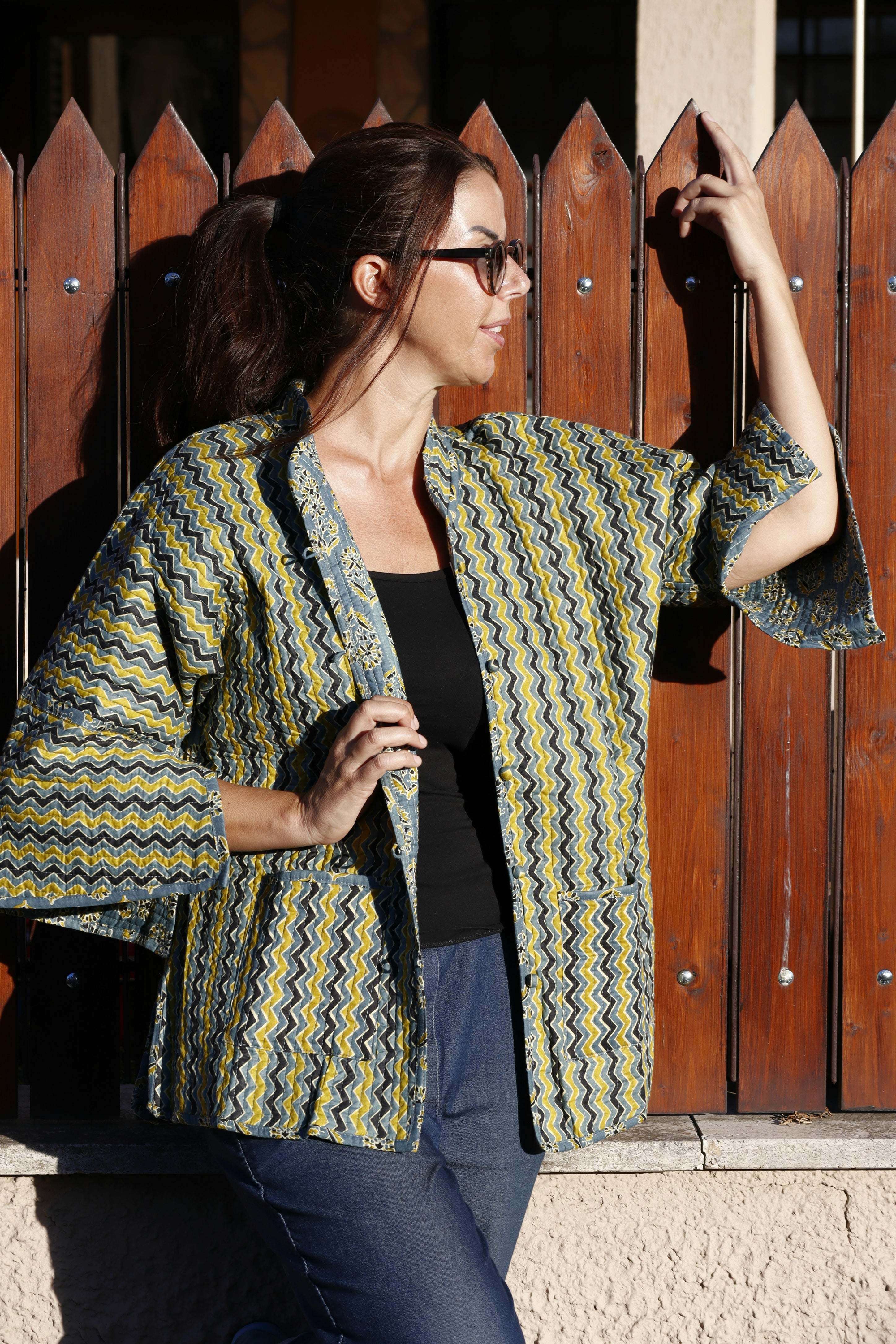 Giacca Trapuntata Granada GRIGIO NERO GIALLO Cotone (nuovo arrivo 🤩)