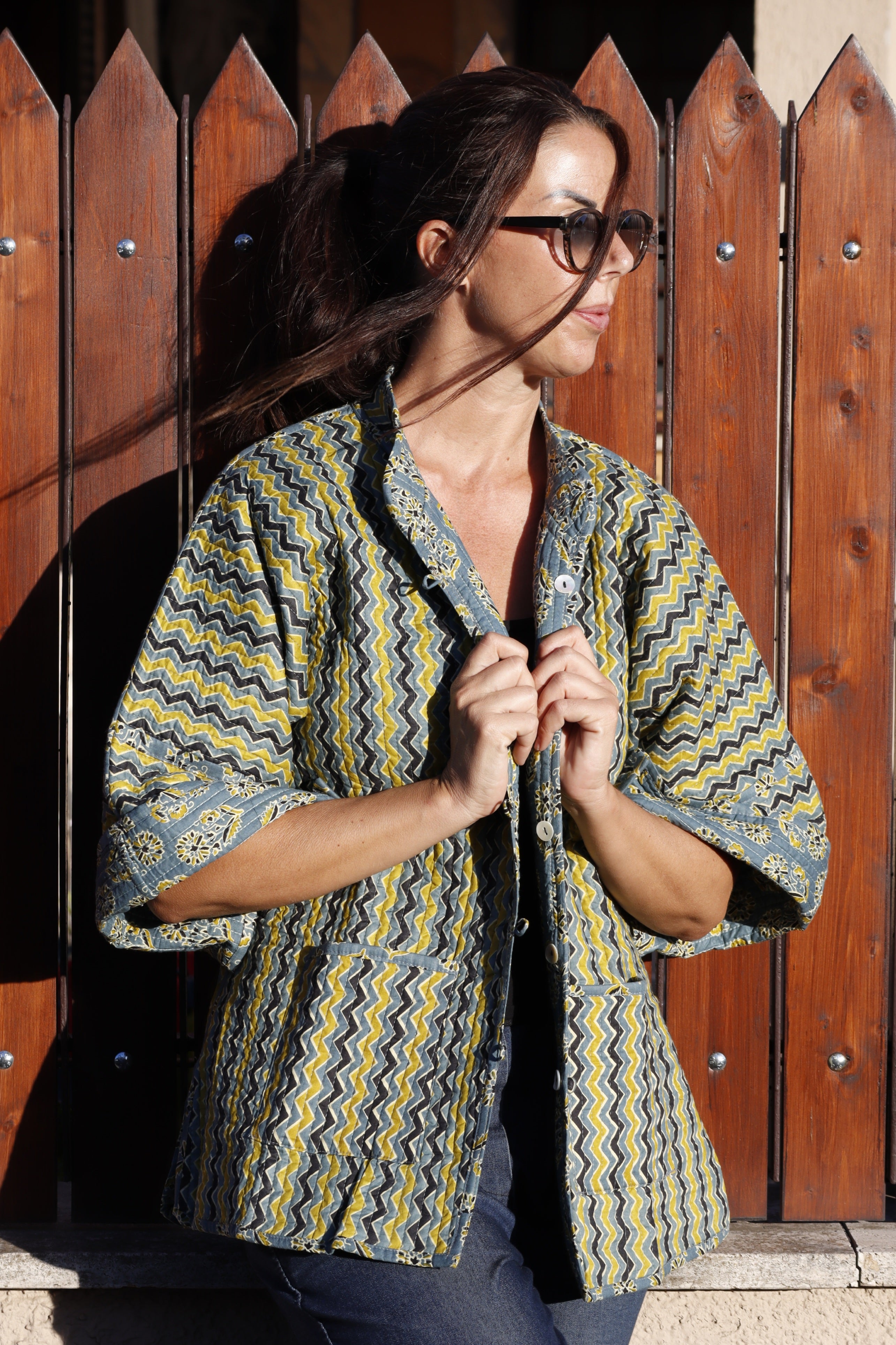 Giacca Trapuntata Granada GRIGIO NERO GIALLO Cotone (nuovo arrivo 🤩)
