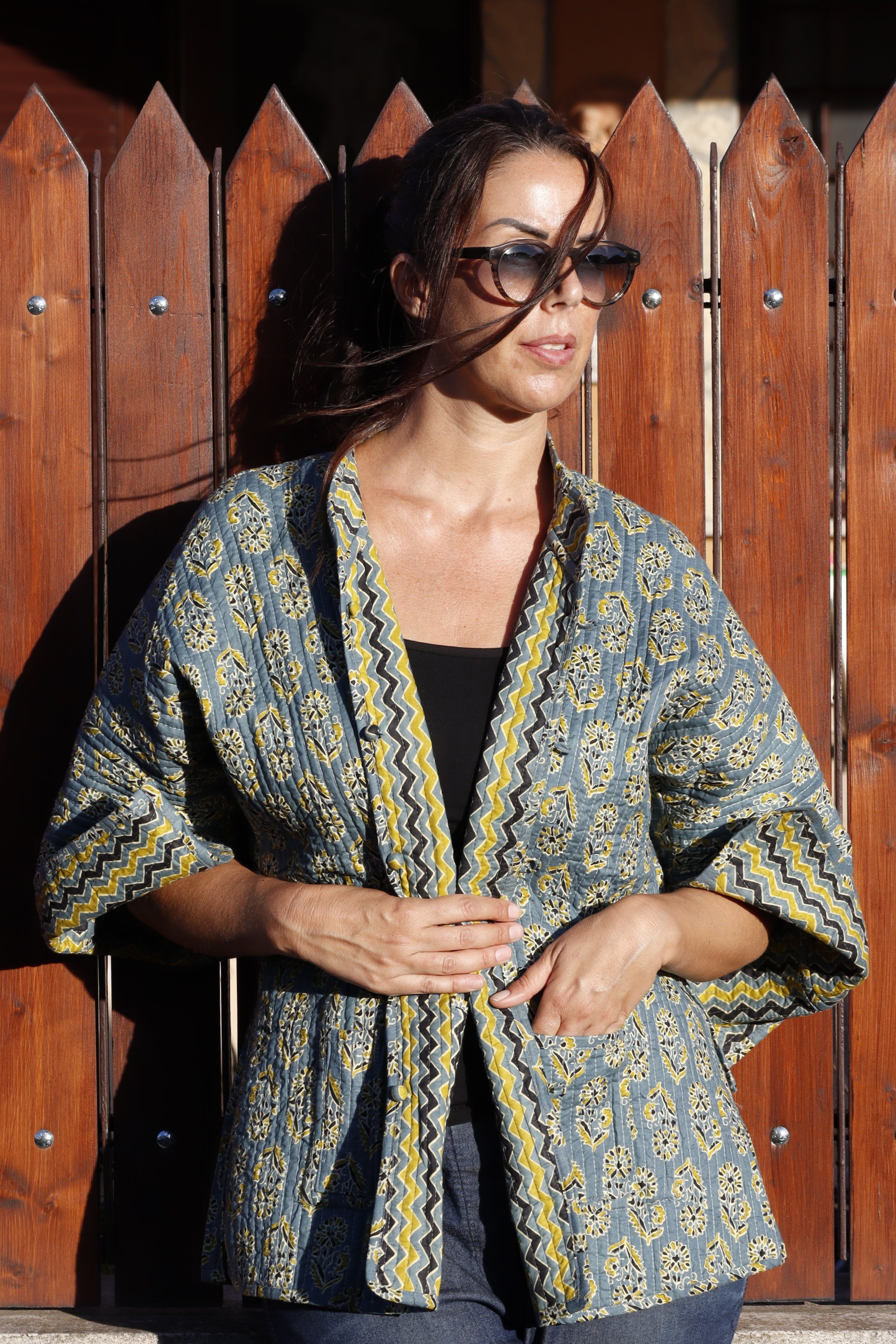 Giacca Trapuntata Granada GRIGIO NERO GIALLO Cotone (nuovo arrivo 🤩)