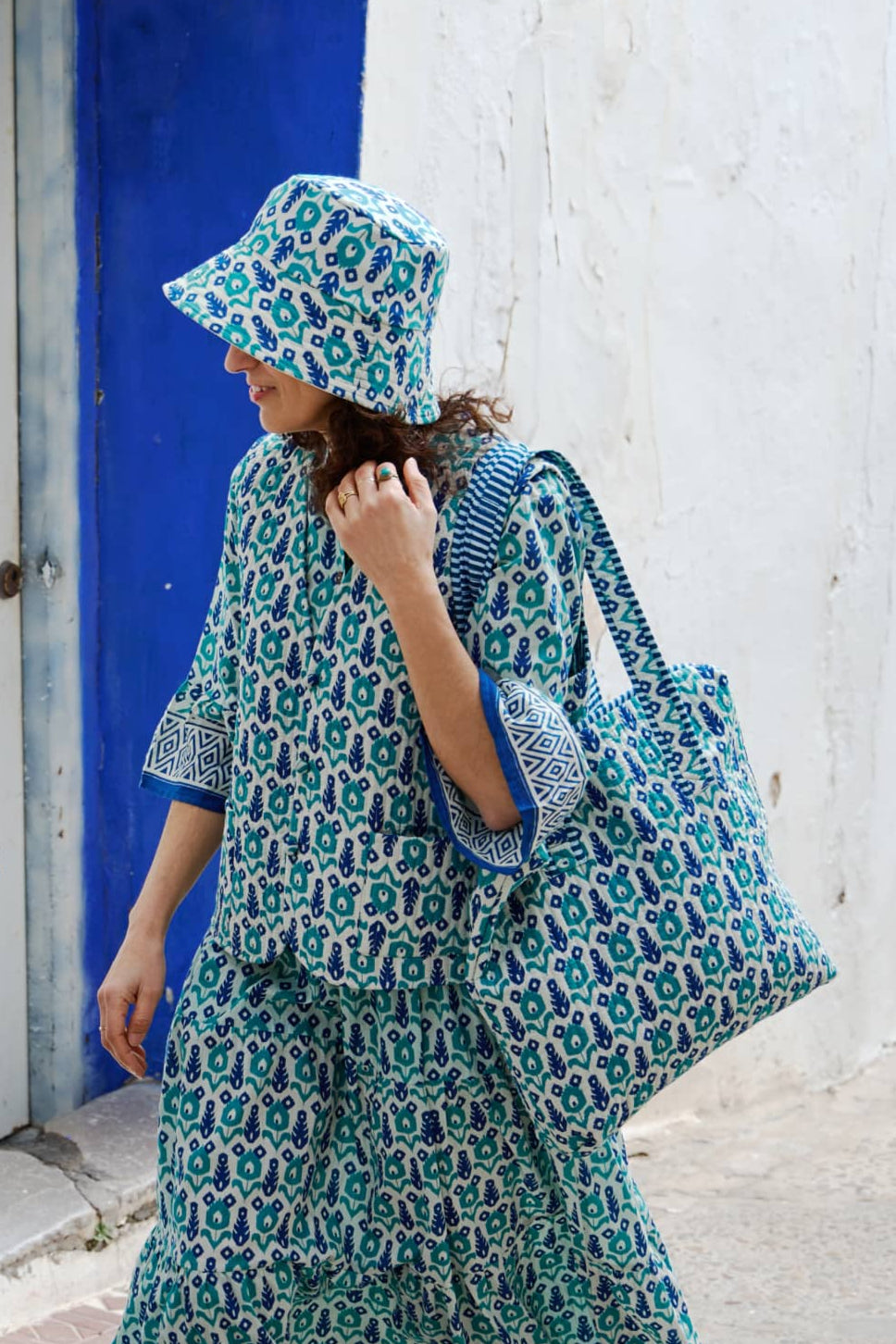 Borsa trapuntata 100% cotone Selva Azul
