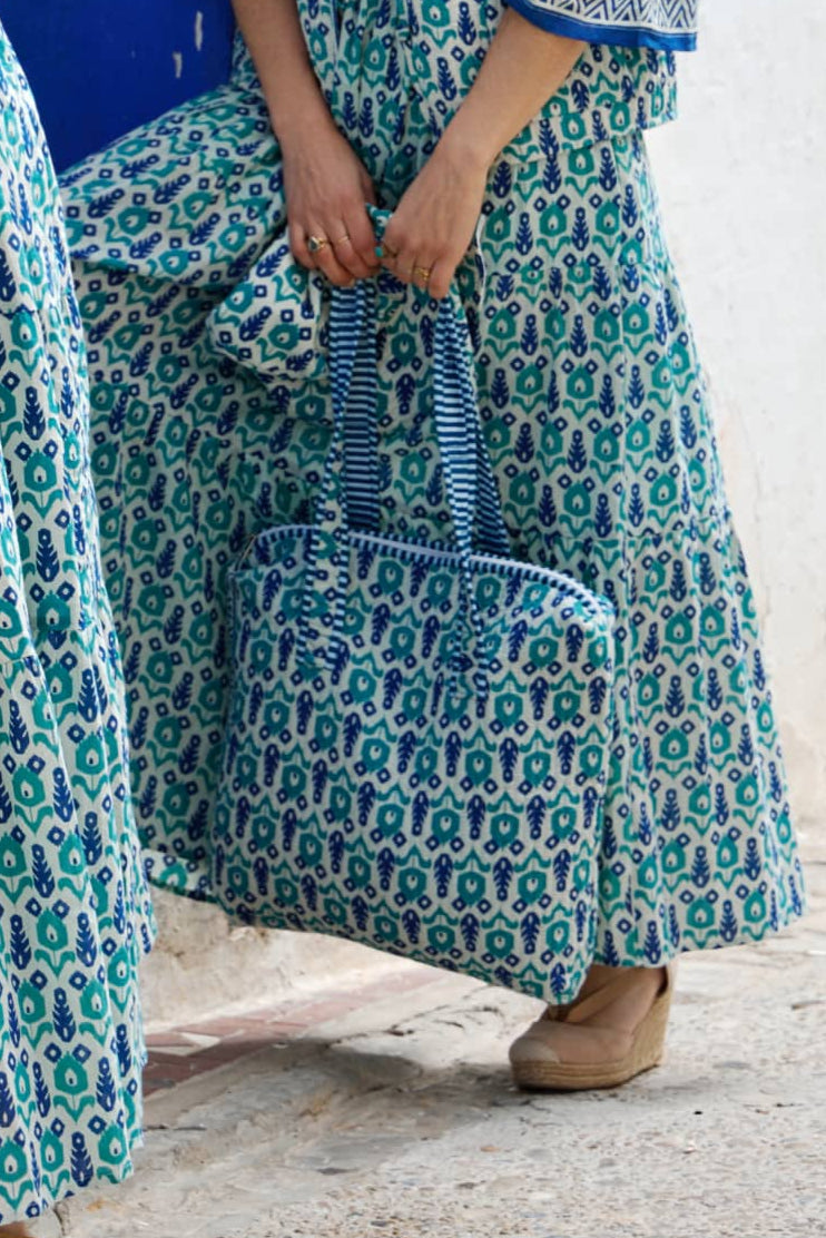Borsa trapuntata 100% cotone Selva Azul