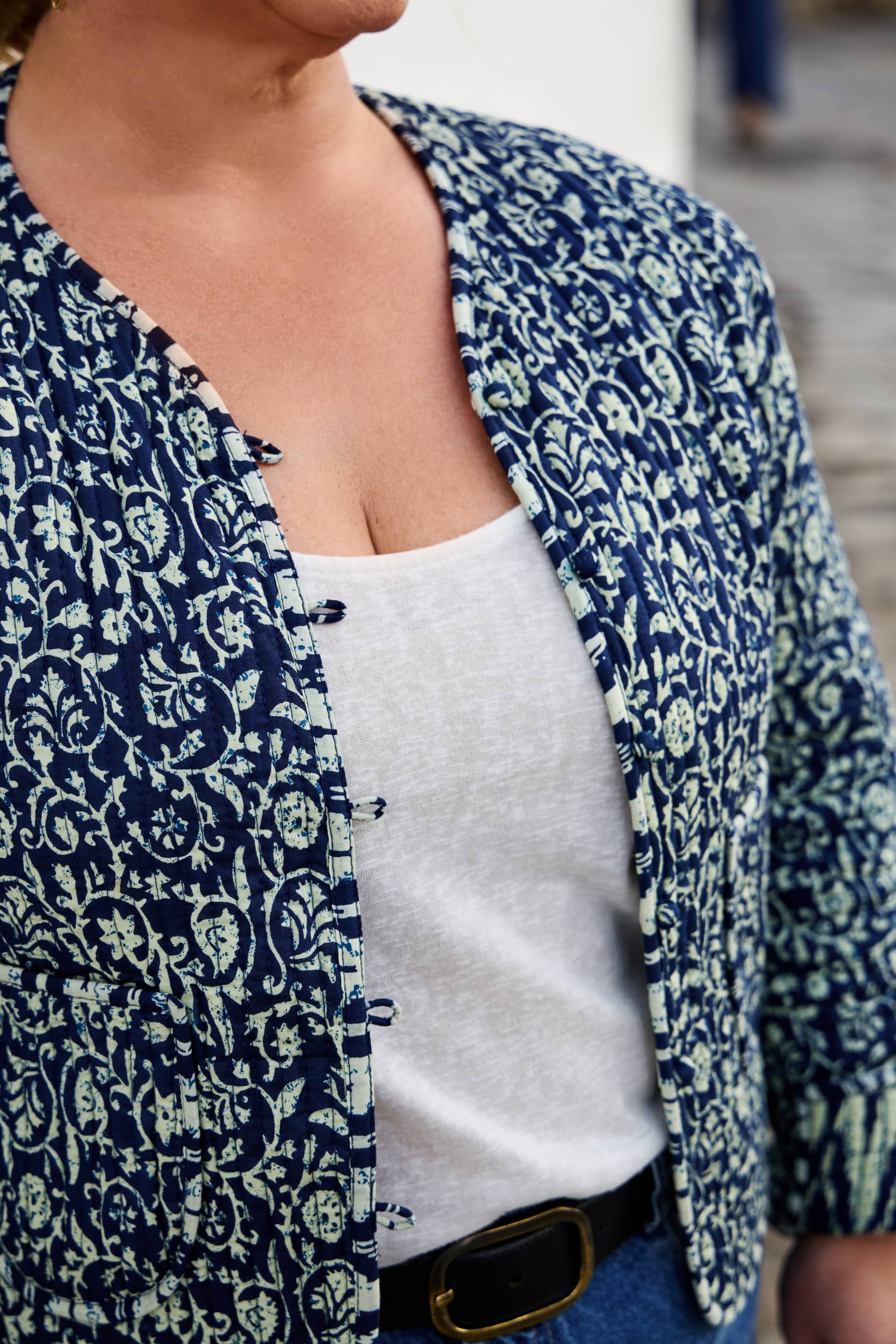 Giacca Trapuntata Double face 100% Blu Ocean Mix match