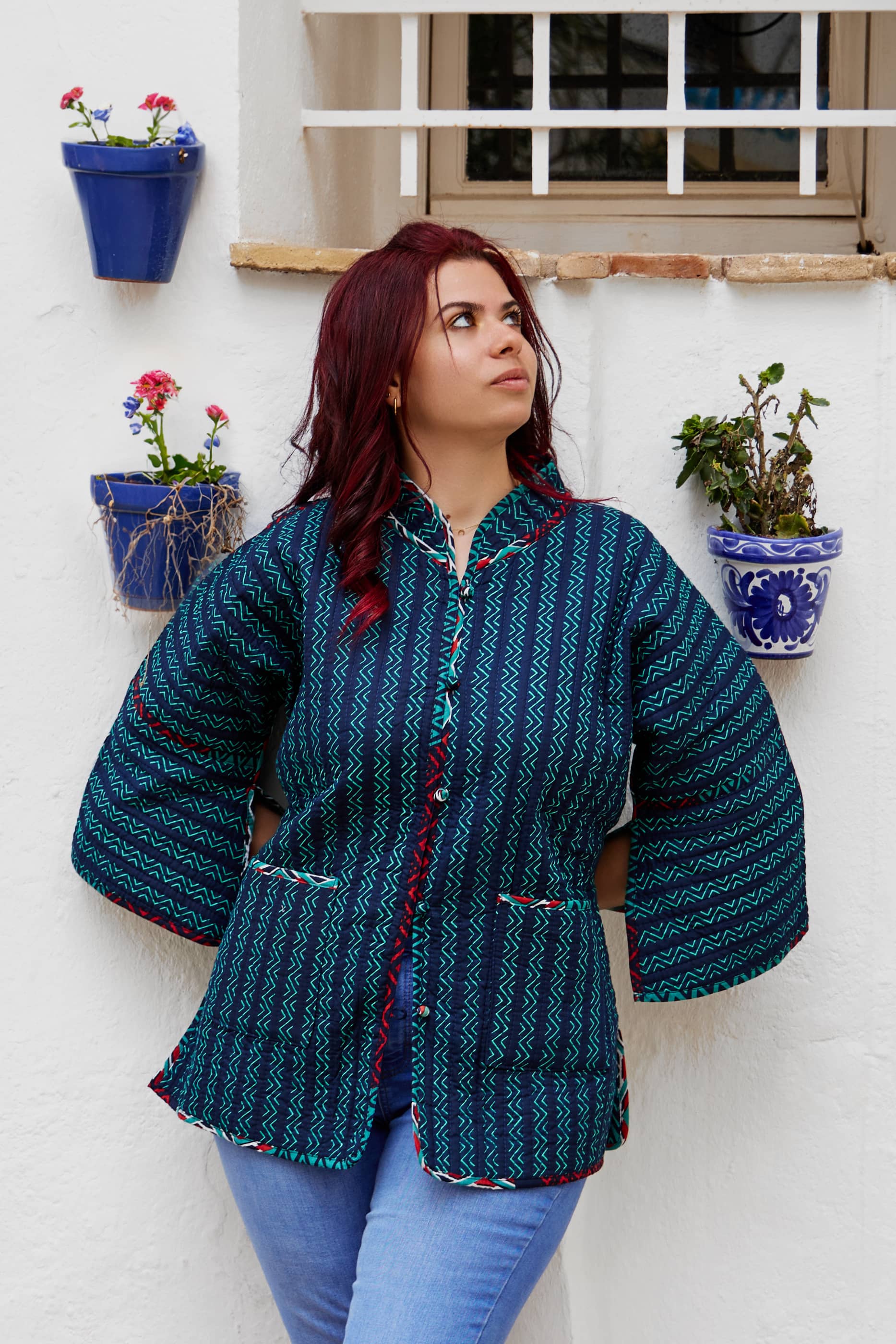 Giacca Trapuntata 100% Cotone double face Emerald Mix match
